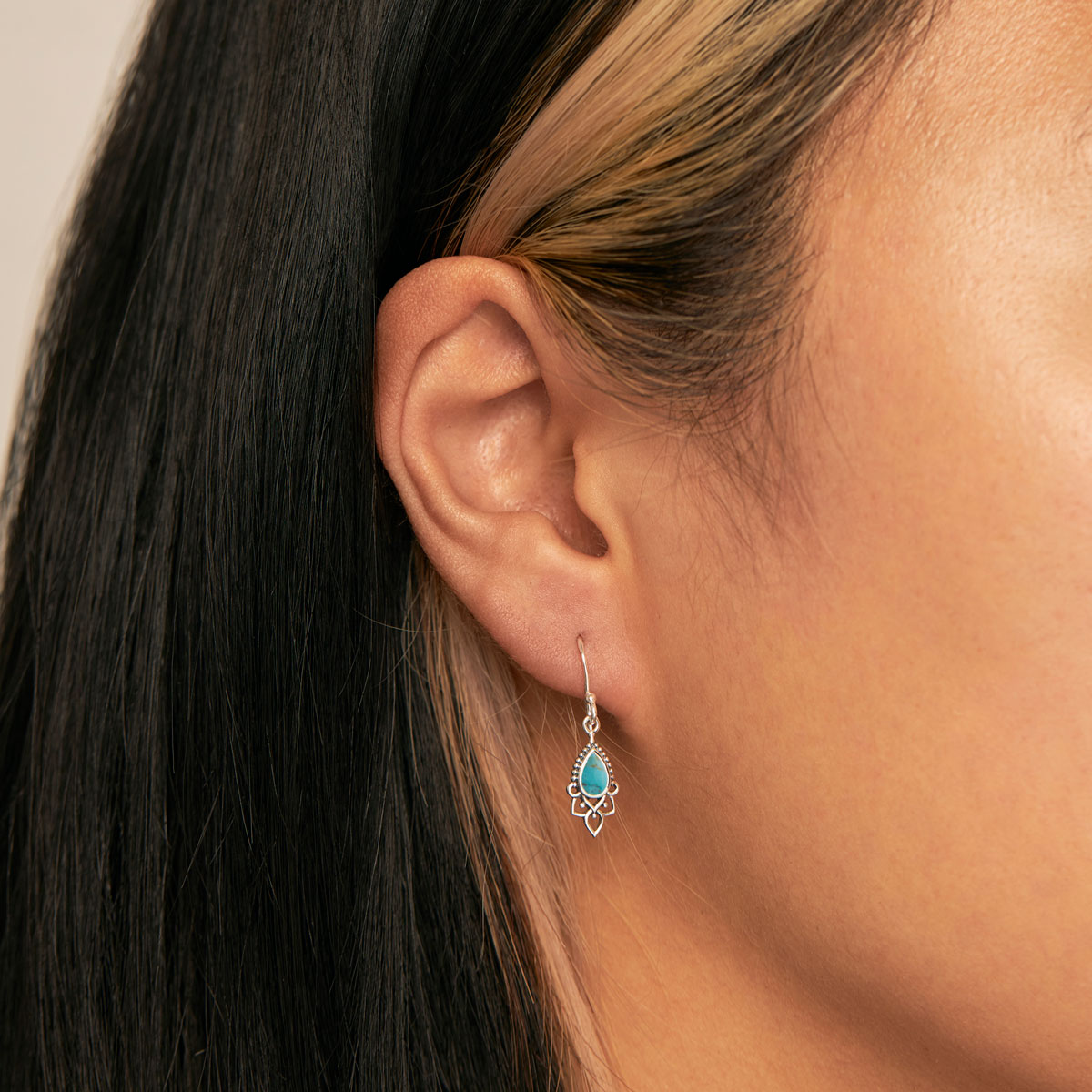 Templar Turquoise Drop Earrings for Women - Handmade Bohemian Dangle Jewelry - Perfect for Weddings, Parties & Boho Fashion