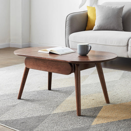 Premium Oak Solid Wood Luxury Coffee Table - Modern & Durable Living Room Centerpiece for Home Decor & Entertainment