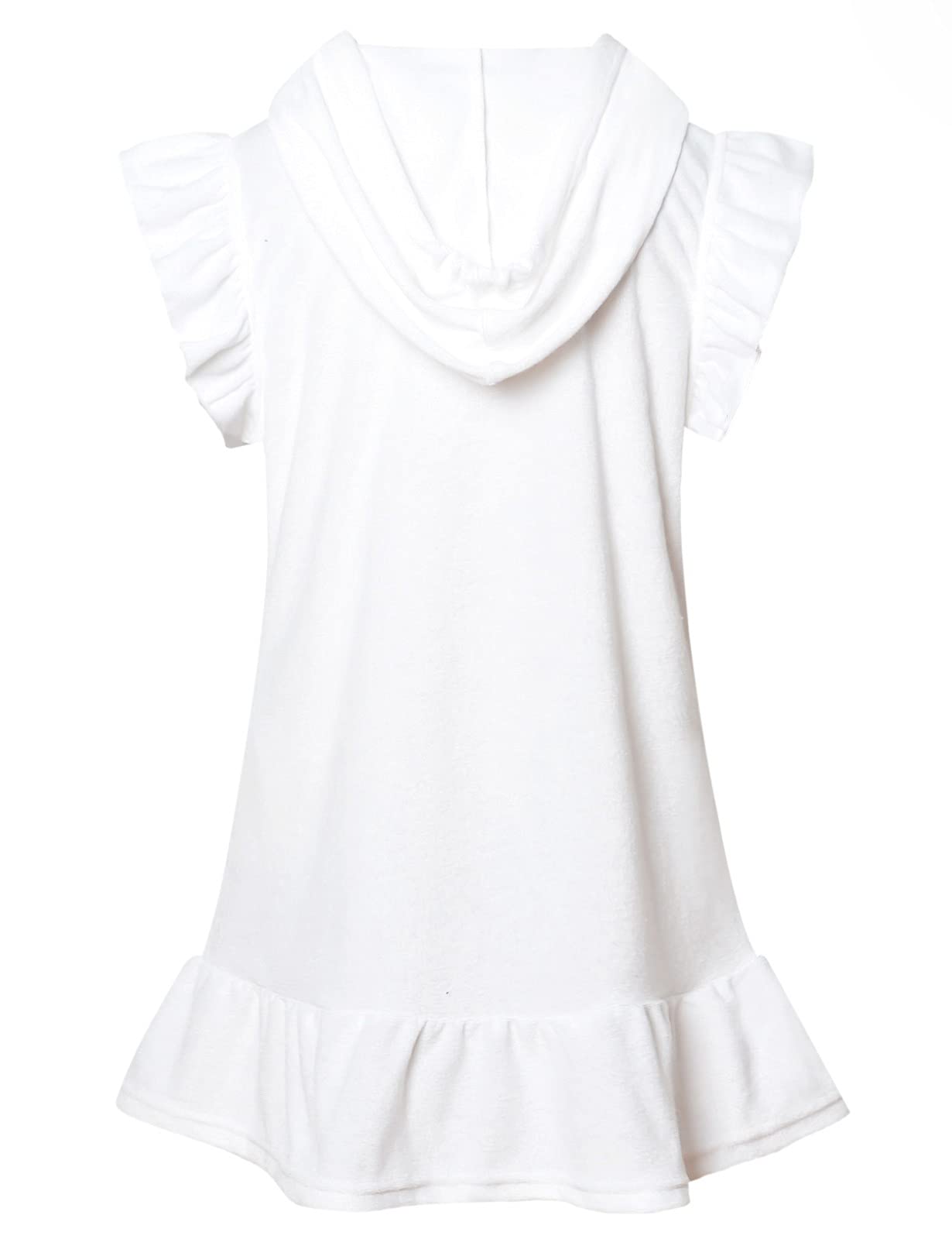 Perfashion Girls Terry Swim Cover Up Hooded Zip-Up Beachwear - Perfect for Pool, Beach, and Summer Vacation Outfits