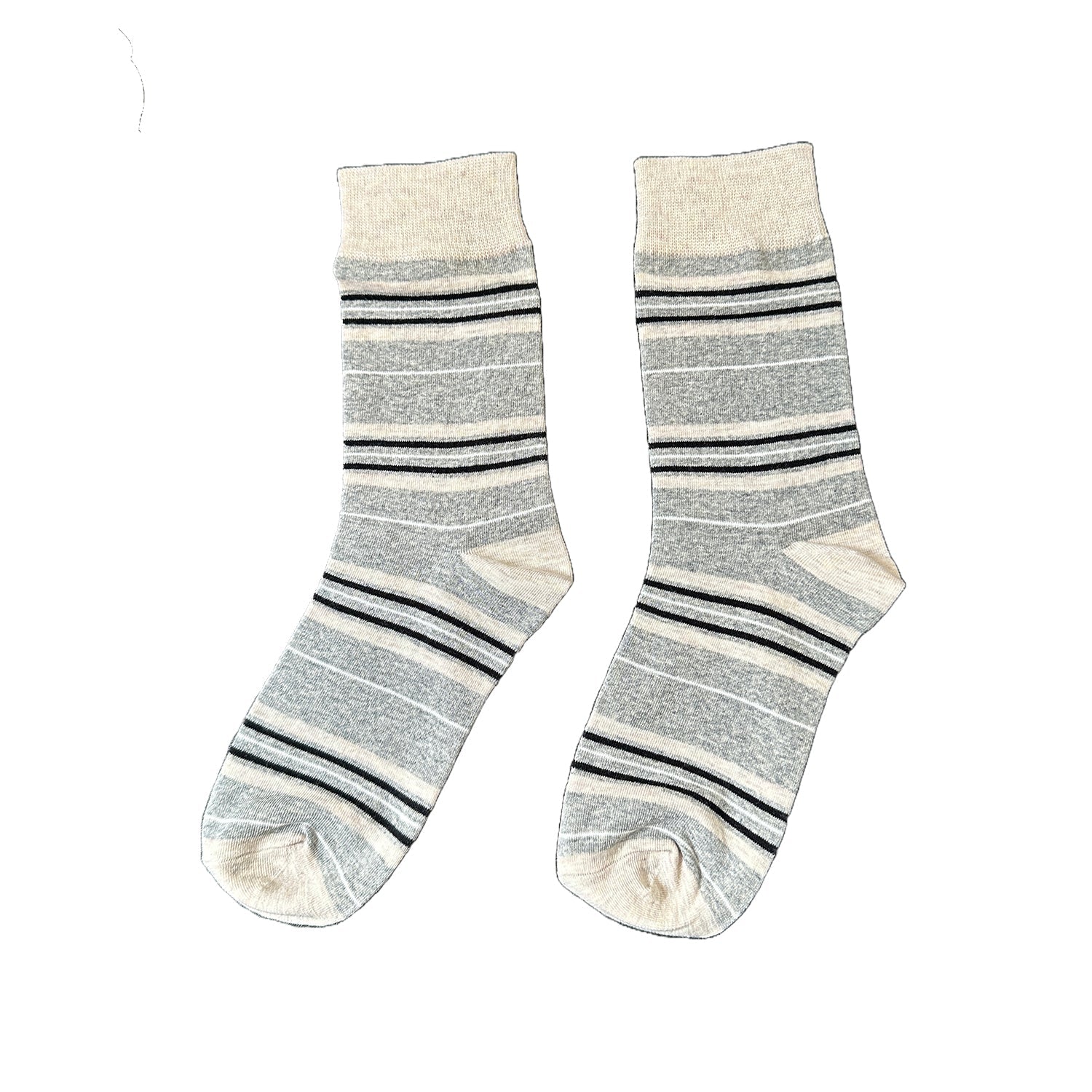 FLOOF Thin Stripe Socks for Women & Men - Graphite Grey Casual Crew Socks - Perfect for Work, Gym & Everyday Wear