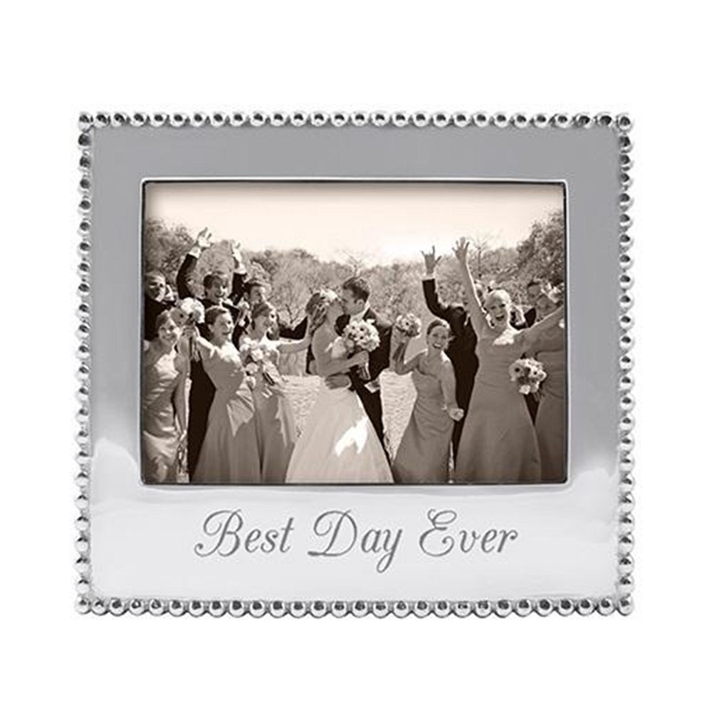 Mariposa BEST DAY EVER Beaded Photo Frame - Elegant Handmade Beaded Picture Frame for Wedding, Anniversary & Home Decor