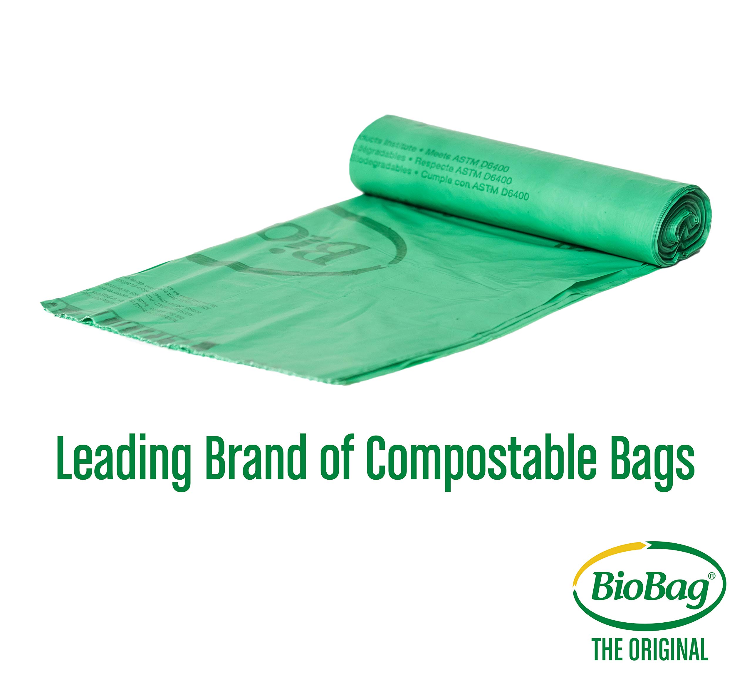 BioBag (USA) The Original 32 Gallon Compostable Trash Bags - 120 Count, 100% Certified Compostable Food Waste Bags, Extra Strong & Durable Kitchen Trash Liners - Perfect for Composting, Organic Waste Disposal & Eco-Friendly Kitchen Use