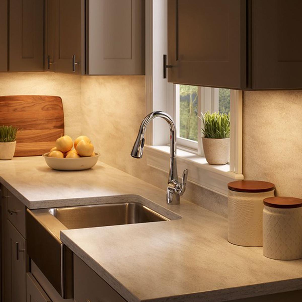 6U Series 22 Inch 120V LED Under Cabinet Lighting - 2700K/3000K Warm White - Perfect for Kitchen Countertops, Pantry Shelves & Workspace Illumination