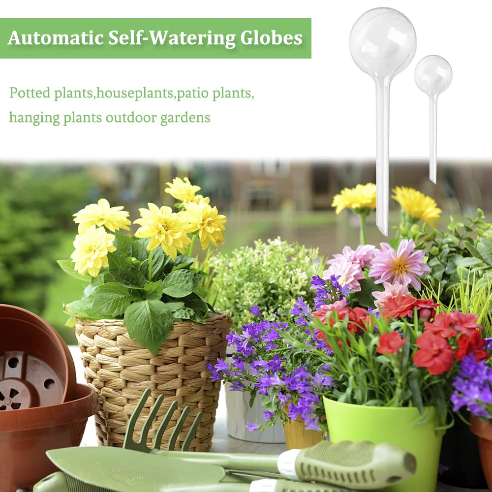 14 Pcs Clear Plastic Self-Watering Globes - Automatic Plant Watering Bulbs for Indoor & Outdoor Flowers, Herbs & Potted Plants | Perfect for Vacation Care, Garden Irrigation & Home Decor