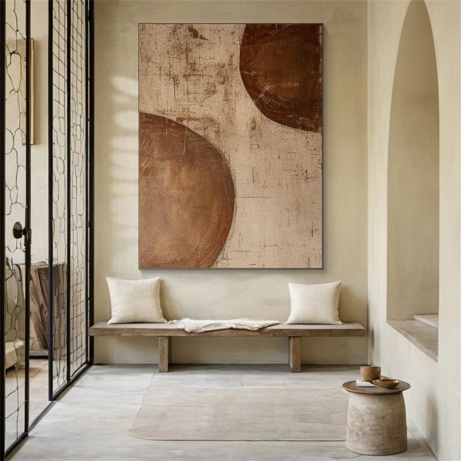 Beige & Brown Abstract Wall Art Print #BB159 - Modern Home Decor for Living Room, Bedroom & Office
