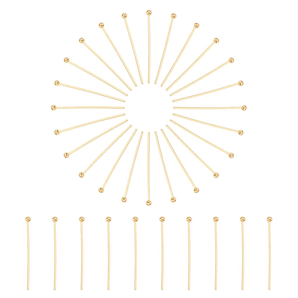 200Pcs 304 Stainless Steel Ball Head Pins 25mm (24 Gauge) for DIY Jewelry Making - Earrings, Necklaces, Bracelets & Craft Projects - DanLingJewelry Findings