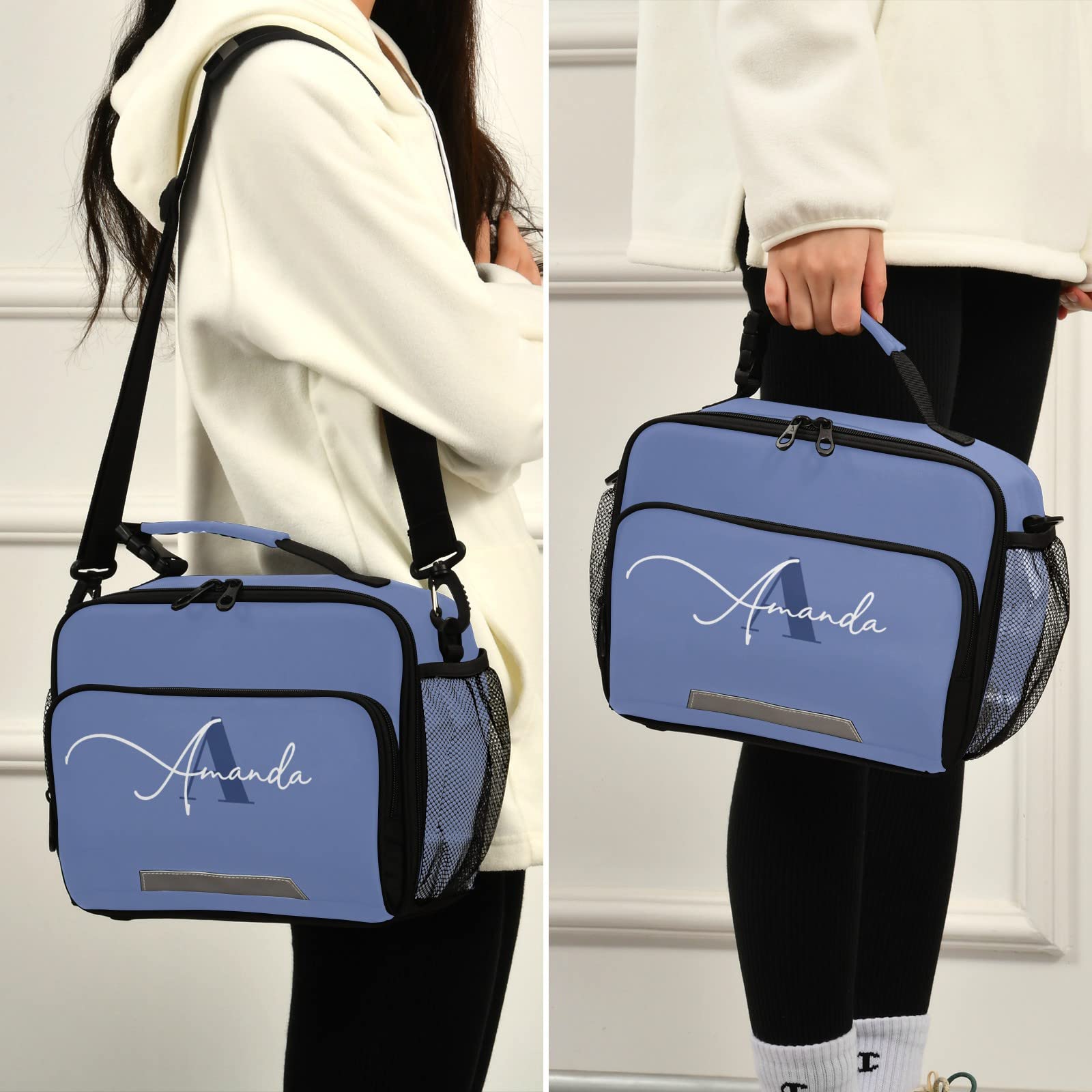 Custom Insulated Lunch Bag for Women & Students - Lightweight, Adjustable Shoulder Strap, Blue Lunch Box for Work, School, Picnic & Outdoor Activities | Perfect for Office, College, Hiking & Travel