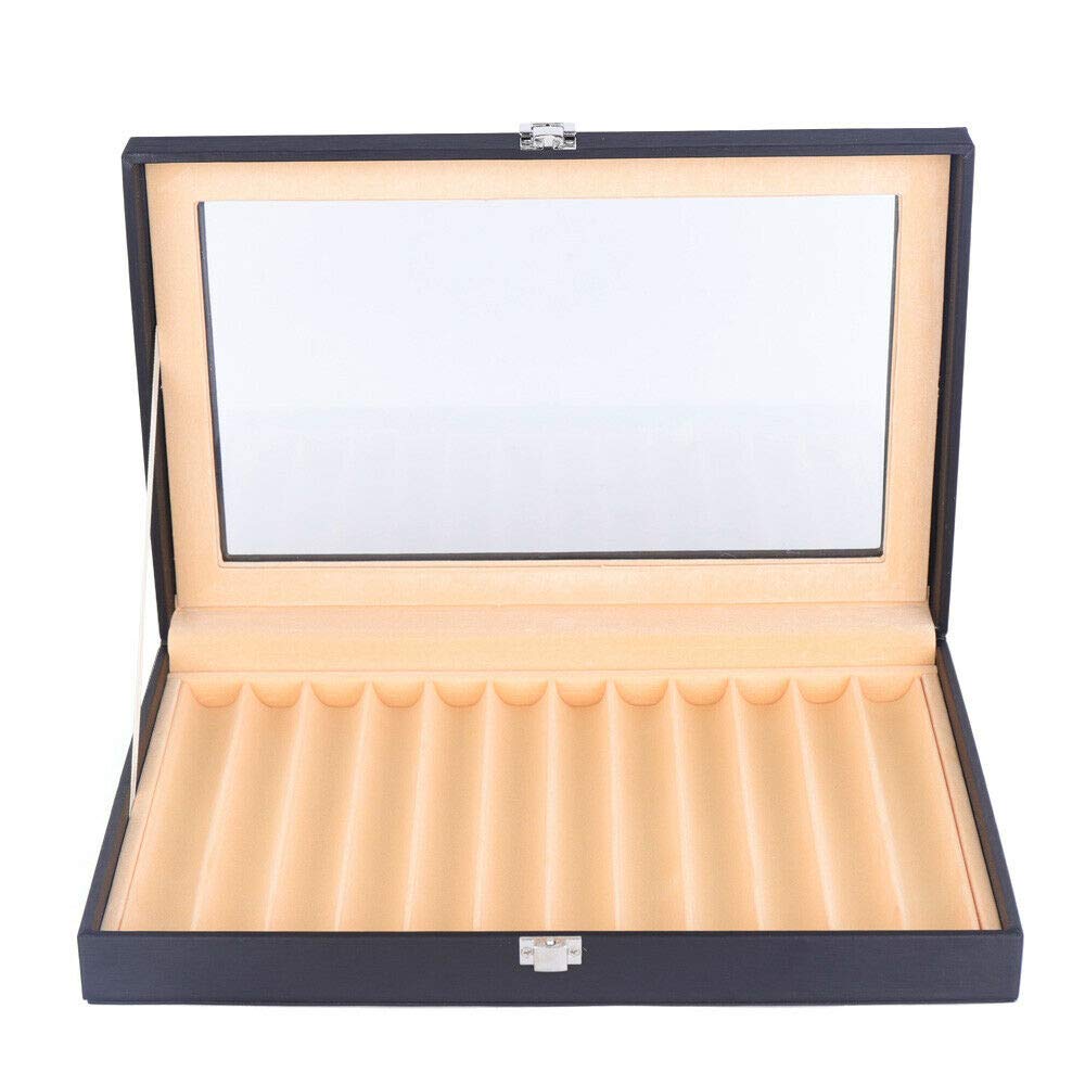 Ethedeal 12-Slot Fountain Pen Display Case - Premium Black Pen Storage Box for Collectors & Gifts | Perfect for Office, Home Desk & Luxury Pen Organization
