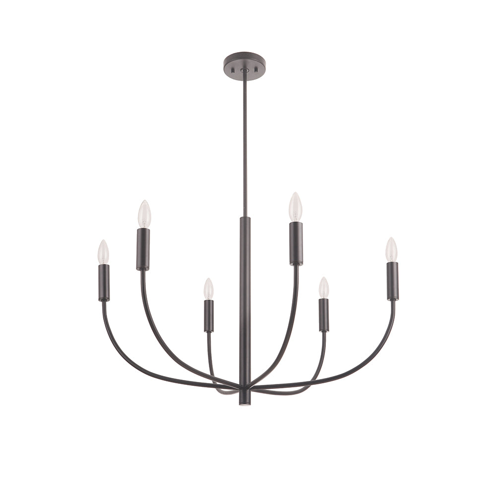 Hayden 6-Light Modern Chandelier - Elegant Crystal Ceiling Light Fixture for Dining Room, Living Room, Bedroom & Foyer | Perfect for Home Decor & Interior Design