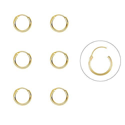 3 Pairs(8mm*3)-Gold