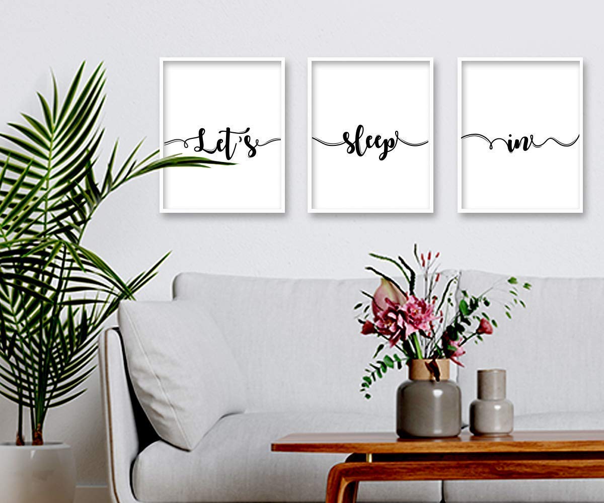Cute Wall Art Set of 3 Unframed 8x10 Prints - Minimalist Bedroom & Living Room Decor - Perfect for Home, Nursery, and Office Wall Decoration