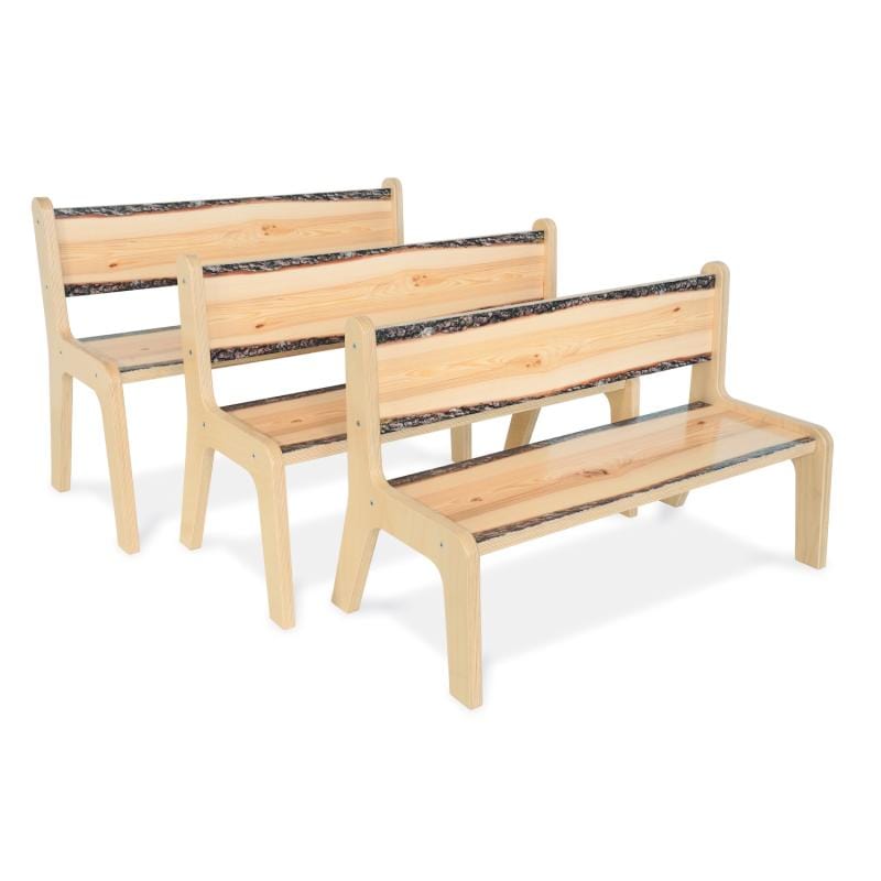 Handcrafted Live Edge Wood Bench - 10 Inch Height, Natural Wood Finish - Perfect for Entryway, Living Room, or Garden Decor