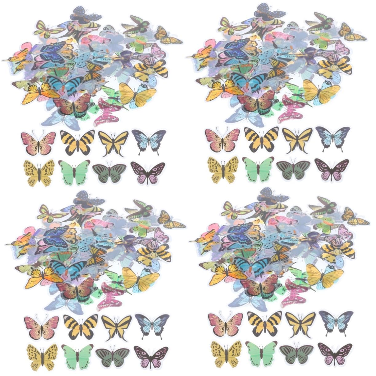 16 Sets Butterfly Scrapbook Stickers - Transparent Decorative Labels for Journals, Planners & DIY Crafts - Perfect for Scrapbooking, Bullet Journaling & Gift Wrapping