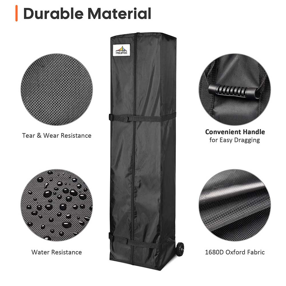 InstaHibit 10x15 Pop Up Canopy Rolling Storage Bag - Waterproof & Durable Carrying Case for Camping, Beach, Tailgating, and Outdoor Events (15x11x64 Inches)