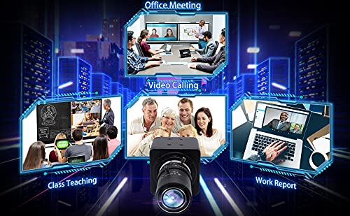 1080P HD USB Webcam with Built-in Microphone, 5-50mm Manual Zoom & Variable Focus for PC/Laptop - UVC USB 2.0 Plug & Play Computer Camera for Video Conferencing, Online Classes, Live Streaming & Close-up Photography