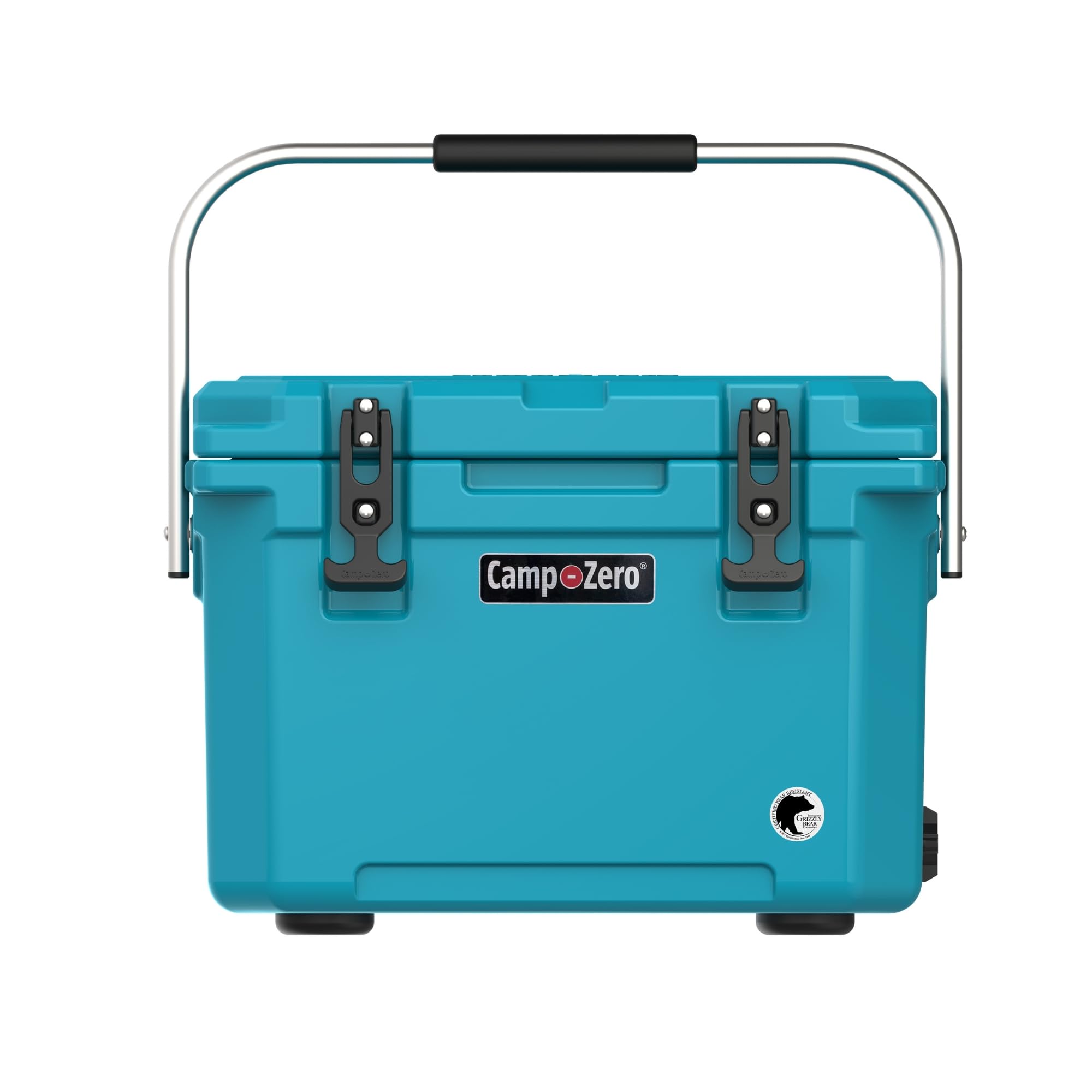 CAMP-ZERO 21 Quart Rotomolded Hard Cooler - Bear-Proof Insulated Ice Chest with 4 Cup Holders - Heavy Duty Travel Cooler for Camping, Fishing, BBQ & Outdoor Adventures - Perfect for Picnics, Tailgating & Beach Parties