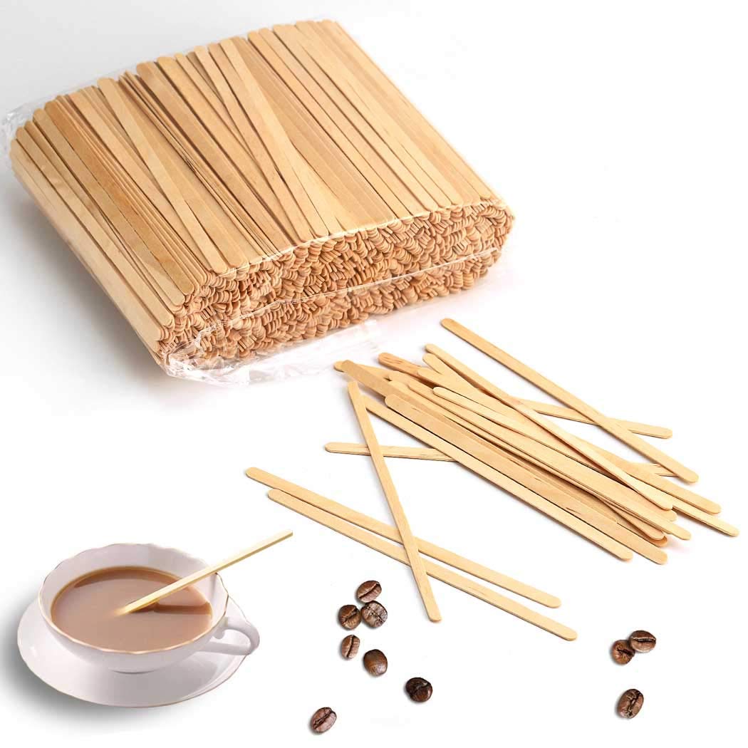Bakeyy Eco-Friendly Wooden Coffee Stir Sticks - 450 Pcs Disposable Stirrers for Coffee, Tea & Hot Beverages | Perfect for Home, Office & Cafes | Biodegradable Drink Mixing Straws