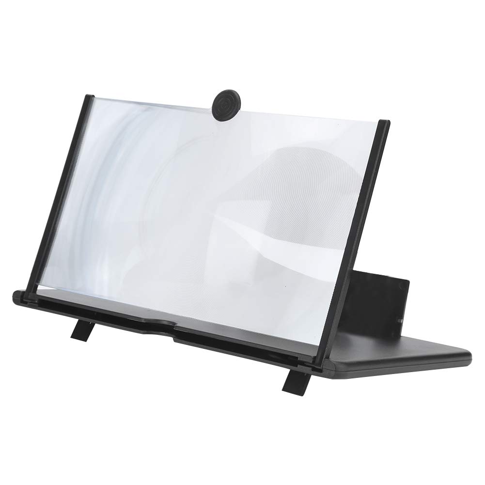 CUYT HD Anti-Slip 3D Universal Phone Magnifier - Screen Enlarger for Movies, Gaming & Videos - Compatible with All Smartphones (Black) - Perfect for Elderly, Low Vision & Entertainment