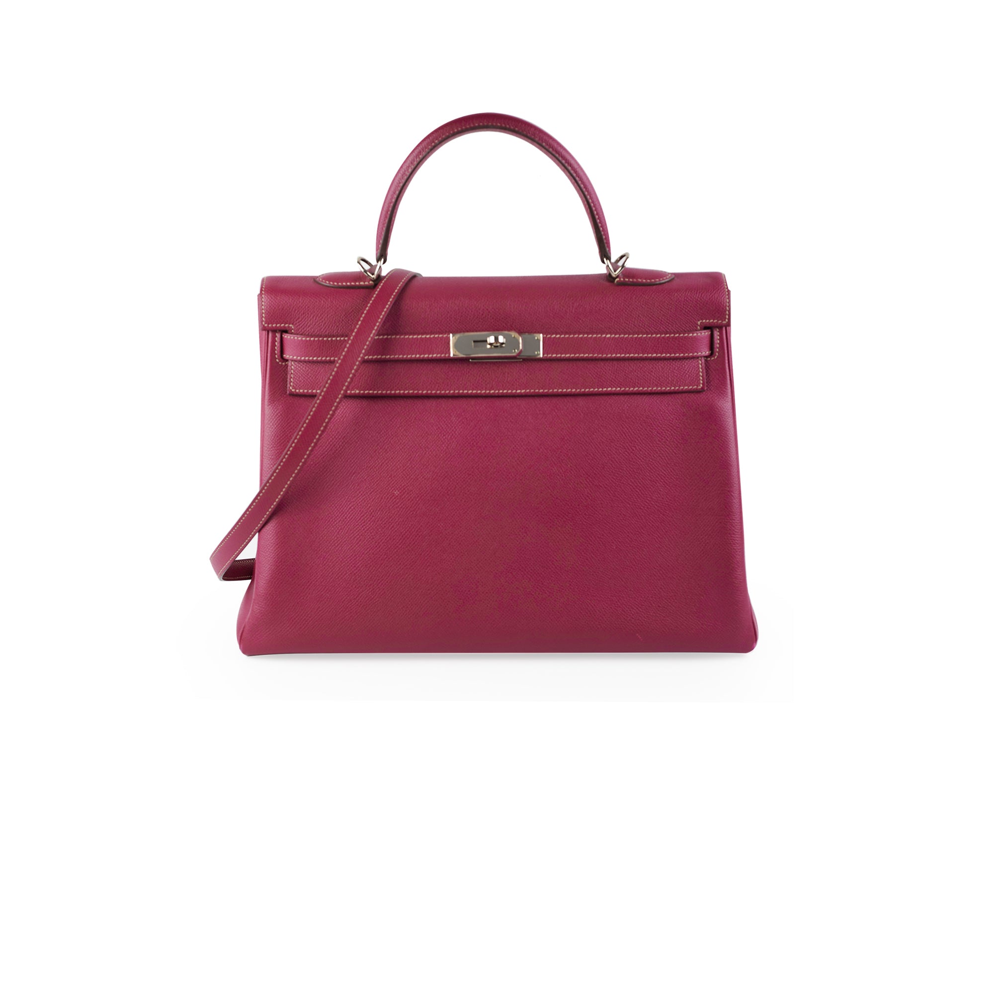 Authentic Hermes Kelly 35 Epsom Leather Bag in Tosca Color with Star O Square Stamp (2011) - Perfect for Luxury Fashion & Special Occasions