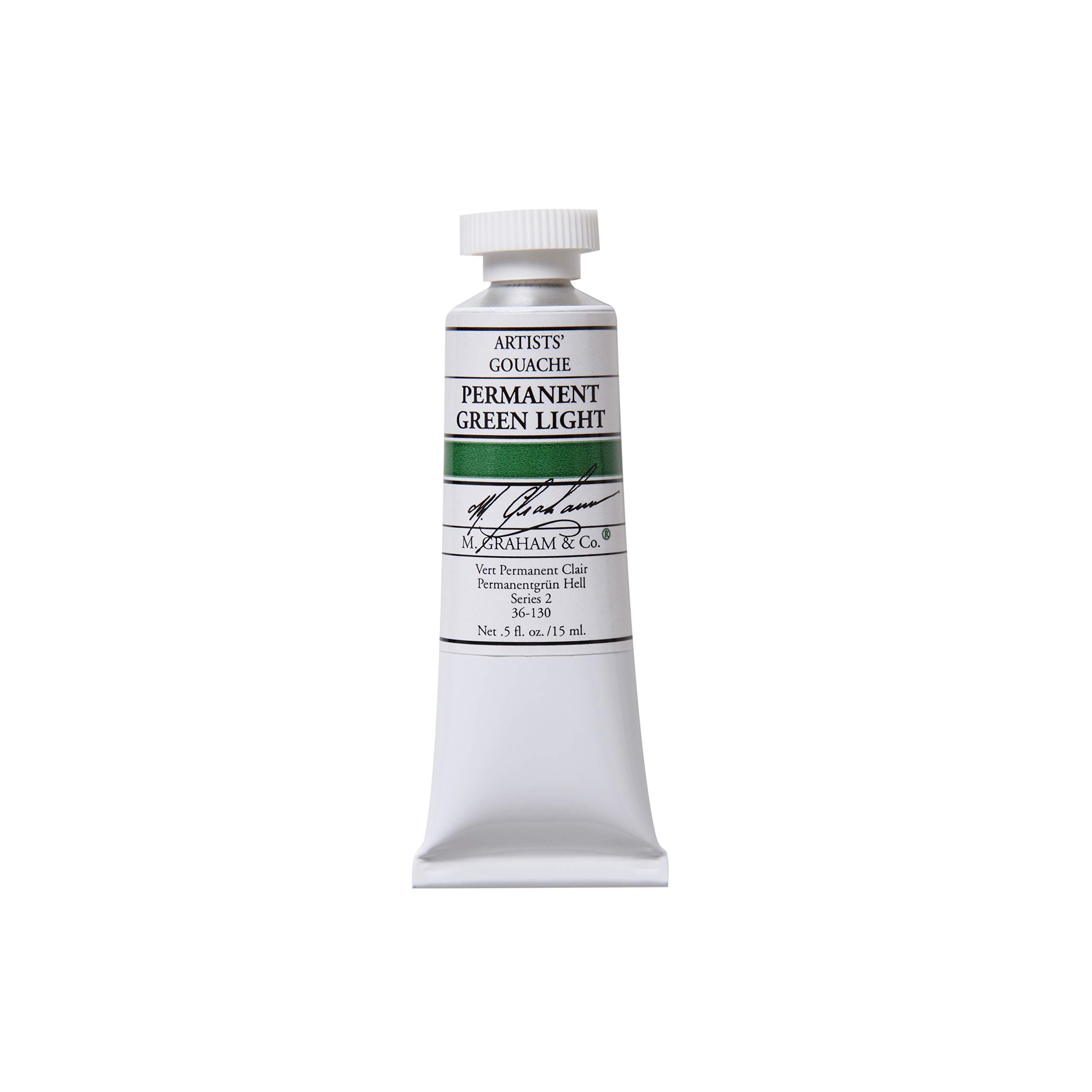 M. Graham 1/2-Ounce Tube Gouache Paint - Permanent Green Light | Professional Watercolor Paint for Artists | Perfect for Illustration, Calligraphy & Fine Art Painting
