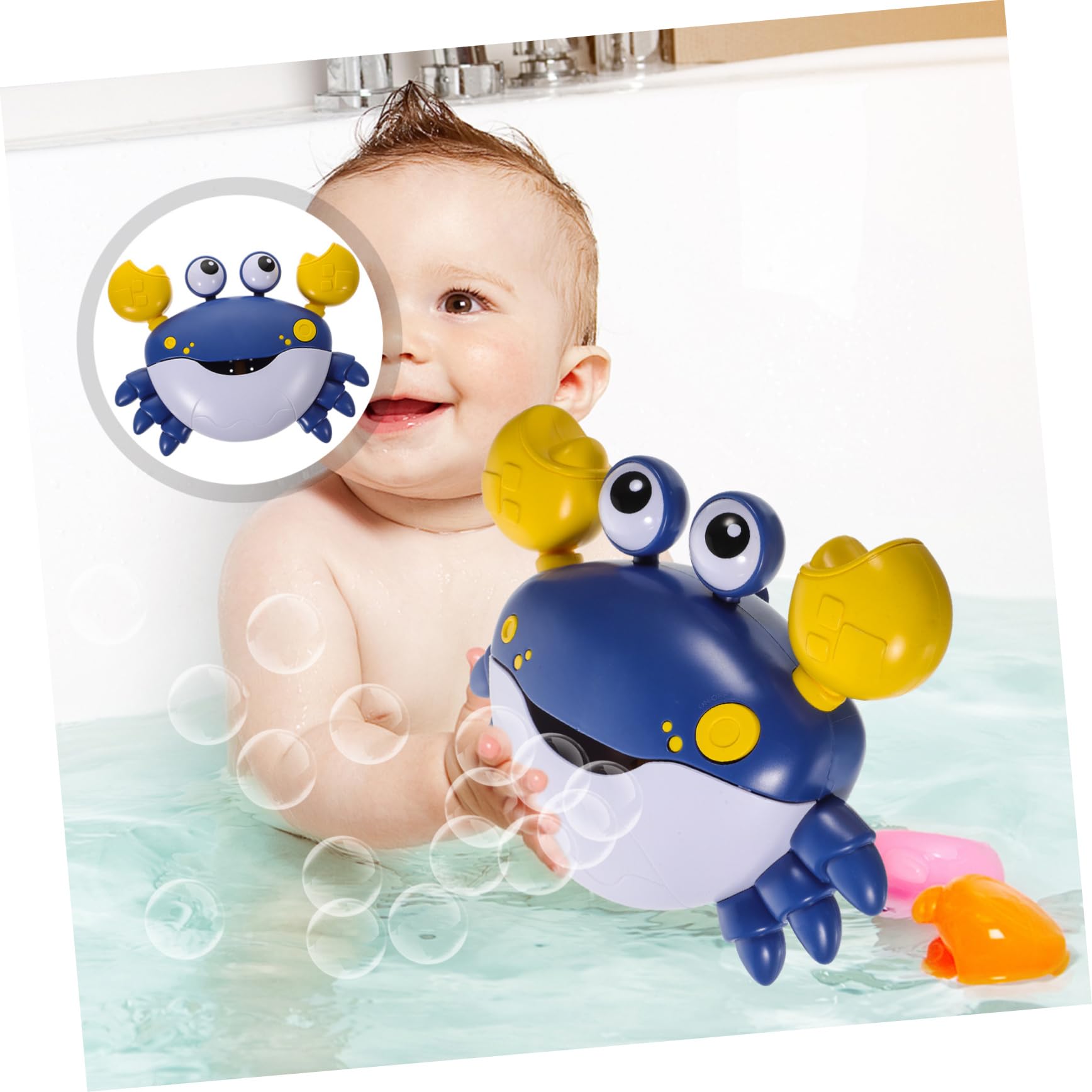 HEMOTON 3 Pack Crab Bubble Blower Machine - Automatic Bubble Maker for Kids, Fun Bath Toys for Toddlers - Perfect for Outdoor Play, Birthday Parties & Bathtime Fun