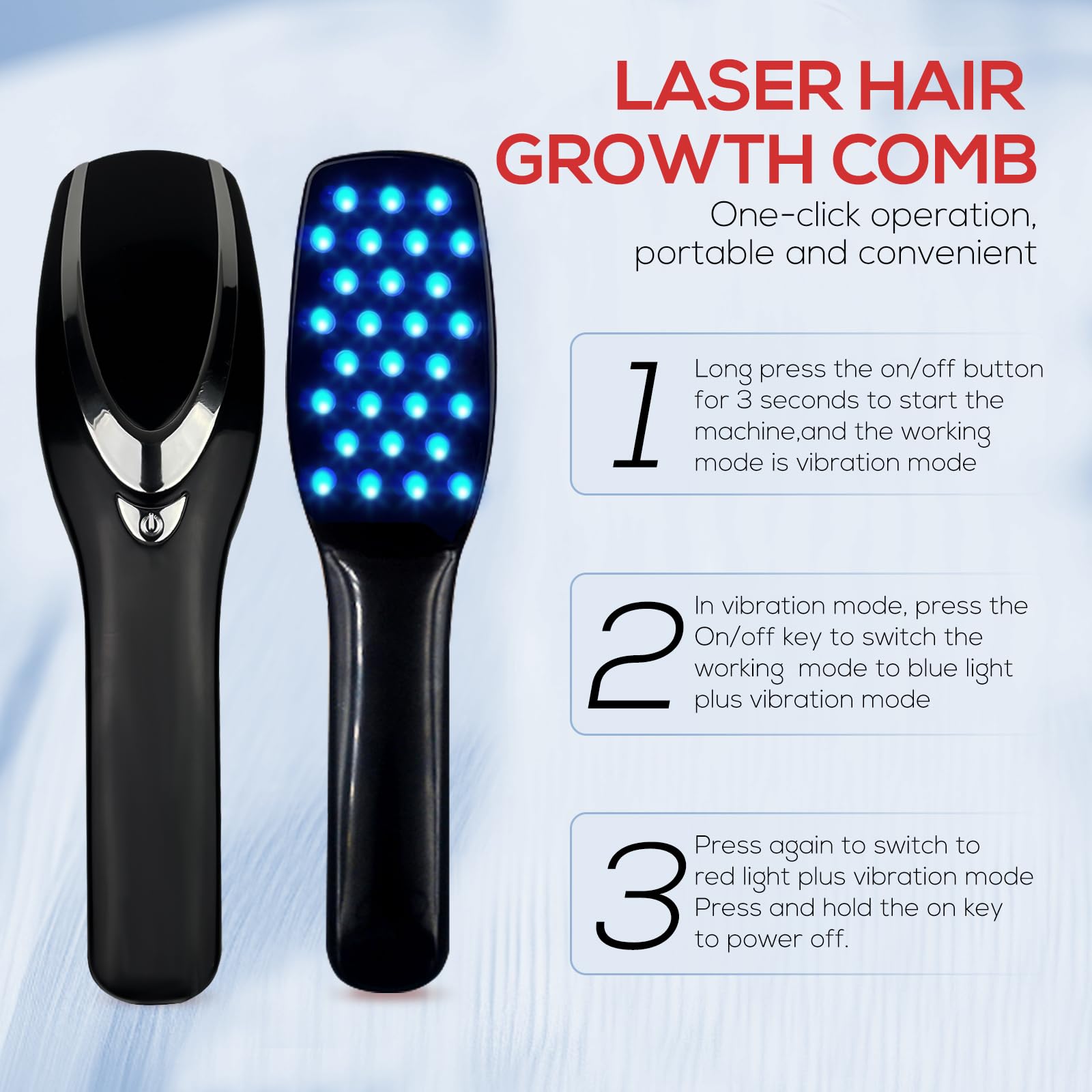 Laser Hair Growth Comb - Electric Scalp Massager for Hair Regrowth & Thinning Hair Treatment - Stimulates Follicles with Laser Therapy - Perfect for Home Use & Salon Treatments