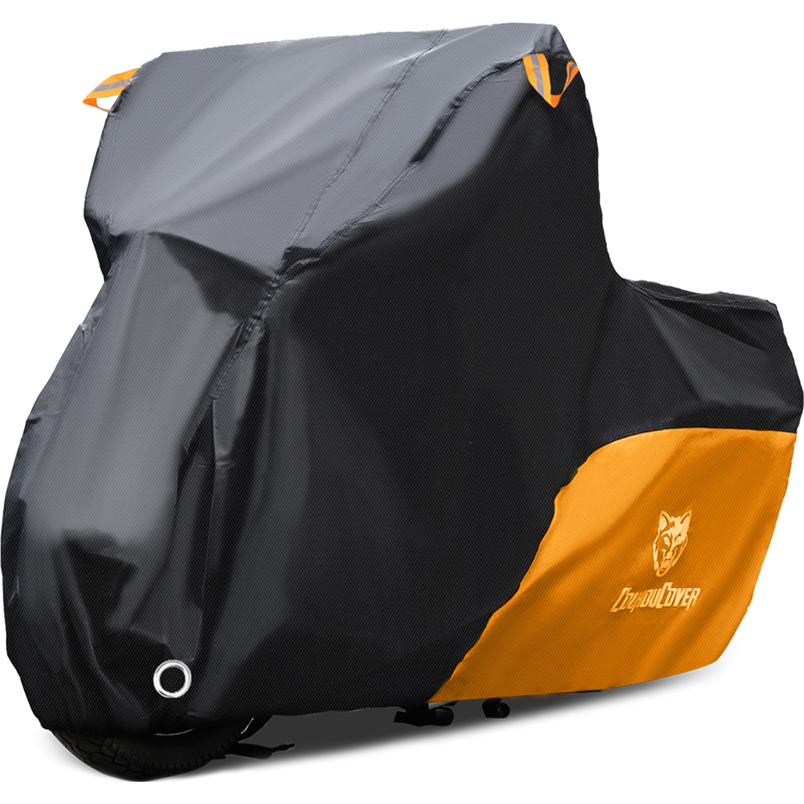 Heavy Duty Waterproof Motorcycle Cover for Outdoor Use - Fits Yamaha Honda Suzuki Kawasaki (XXL Black&Orange) - Ideal for Garage & Travel Protection