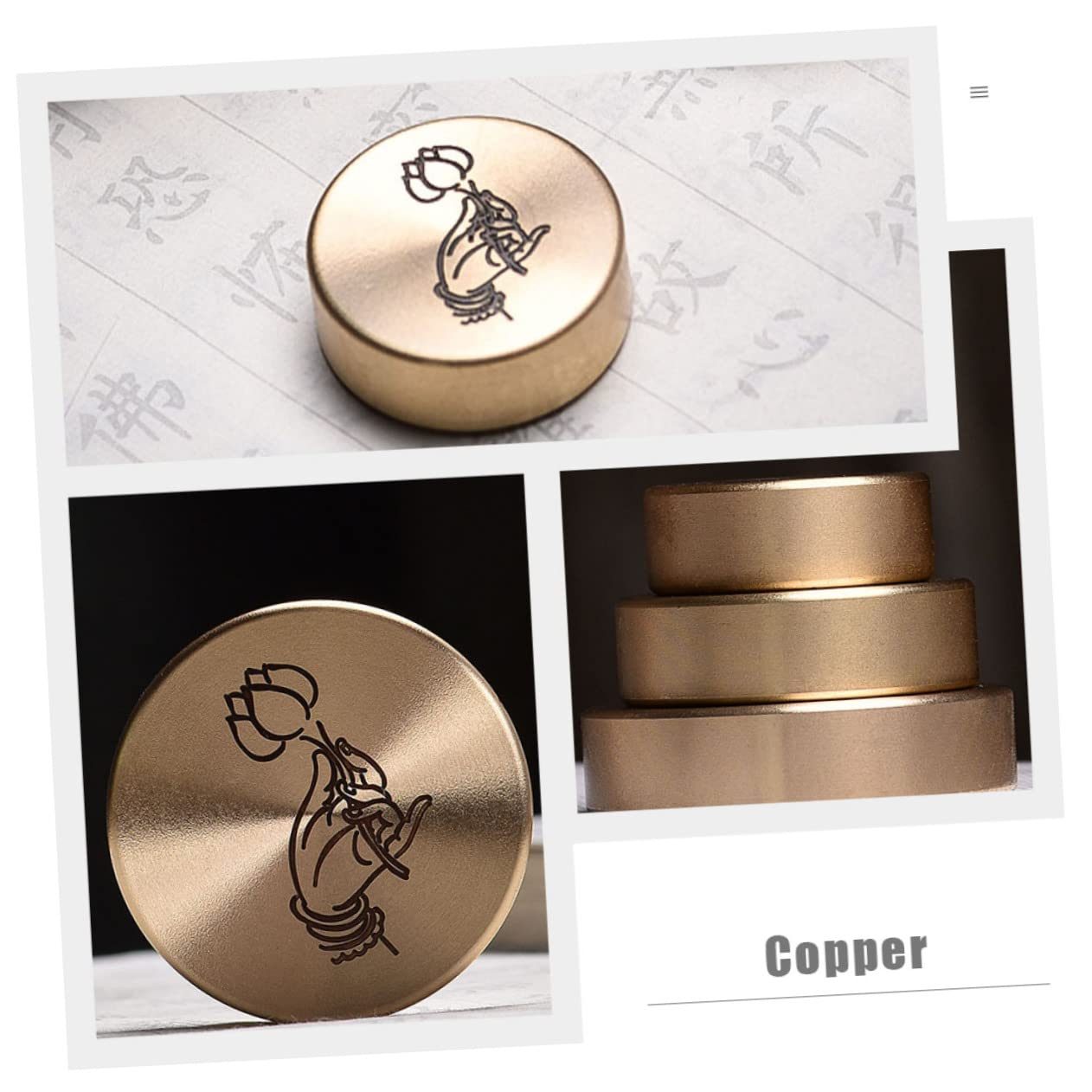 Personalized Copper Round Paperweight - Handcrafted Home Office Desk Decor for Calligraphy, Painting & Stationery | Japanese-Inspired Aesthetic Gift for Writers & Artists
