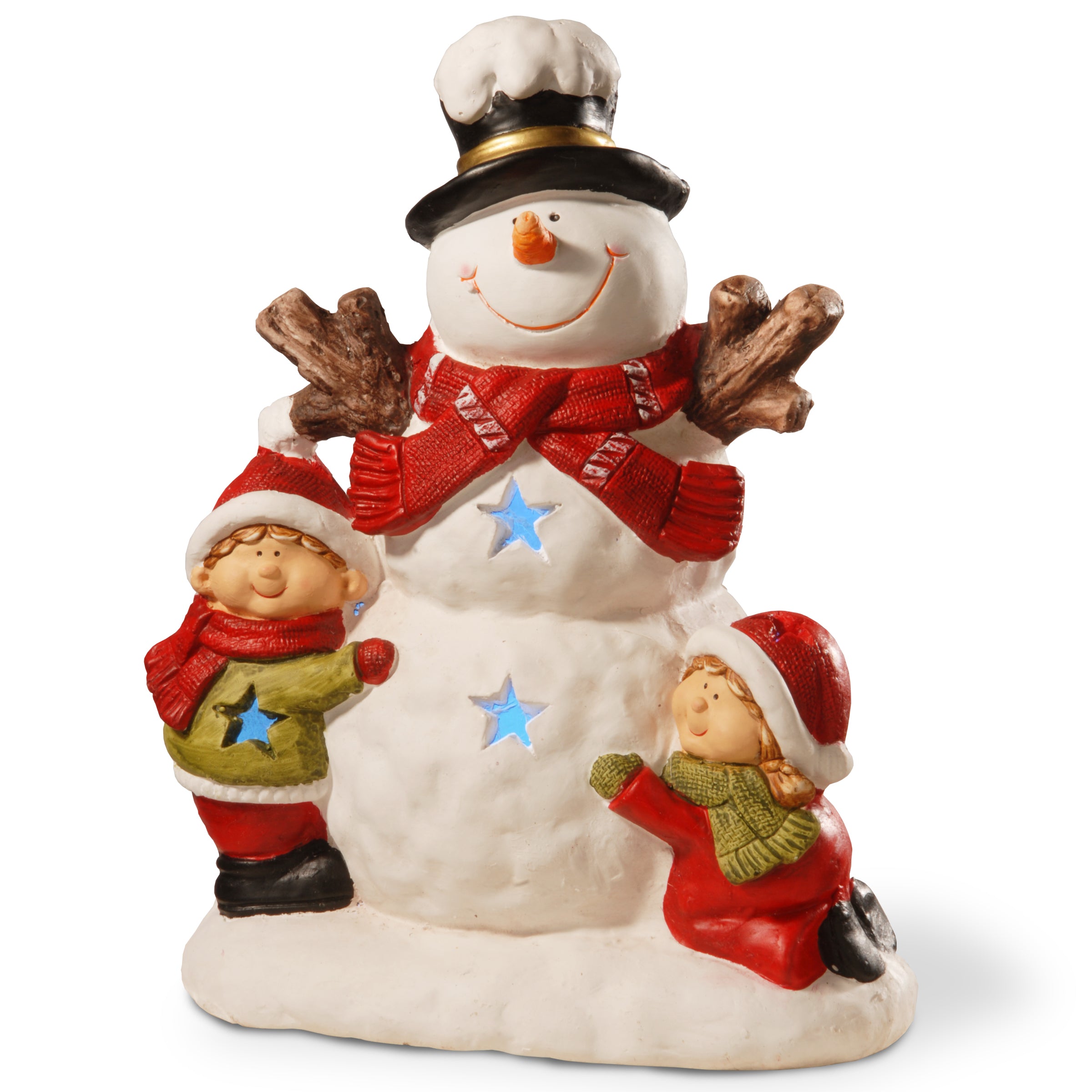 17 Inch Lighted Snowman Christmas Decoration - Indoor/Outdoor Holiday Decor for Home, Yard, and Party