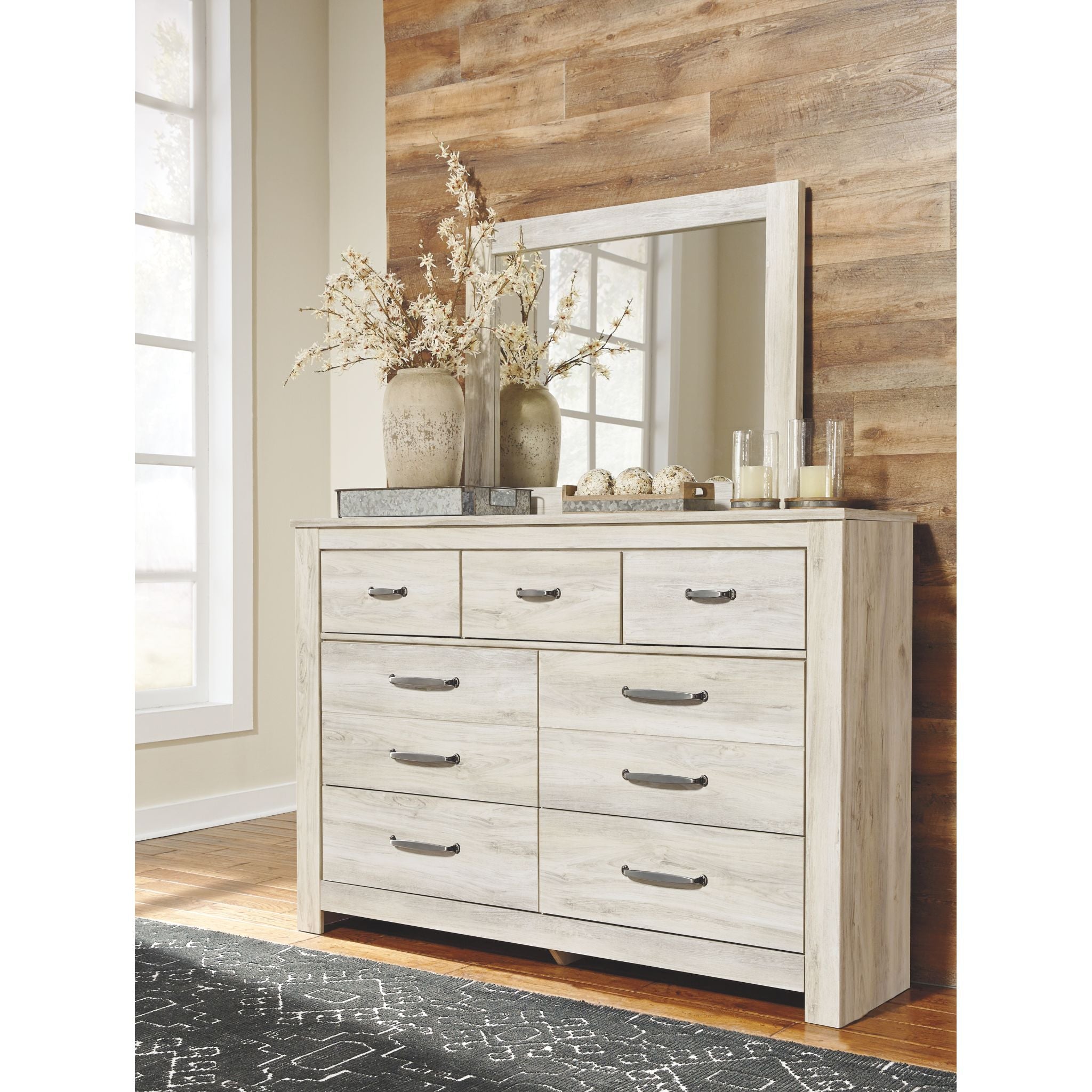 Bellaby 5-Piece King Size Bedroom Set - Whitewashed Wood Finish for Modern Farmhouse Style | Perfect for Master Bedroom, Guest Room & Vacation Homes