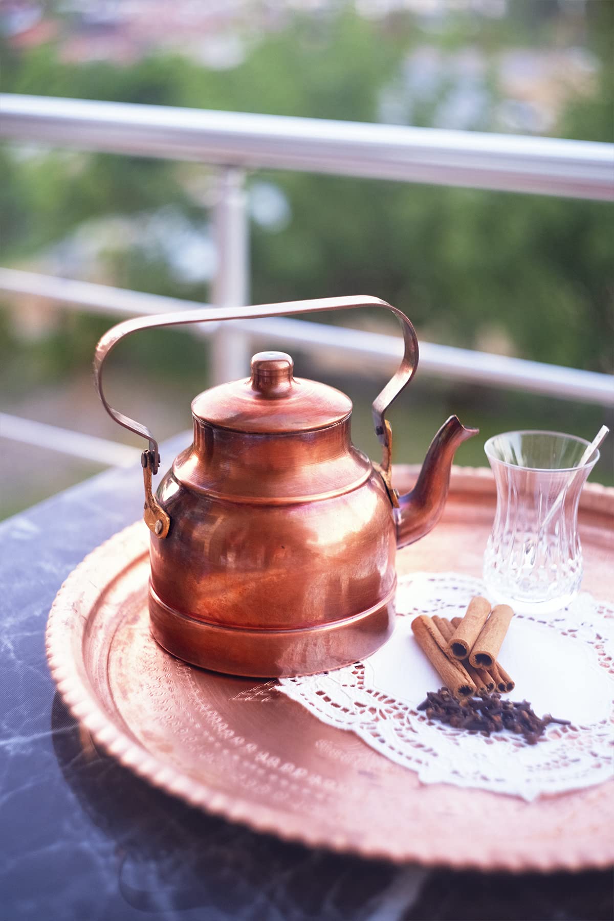 Premium Handcrafted 1.3L Copper Tea Kettle - Antique Oxidized Finish for Stovetop & Electric Use - Perfect for Tea Ceremonies, Home Decor & Gift Giving