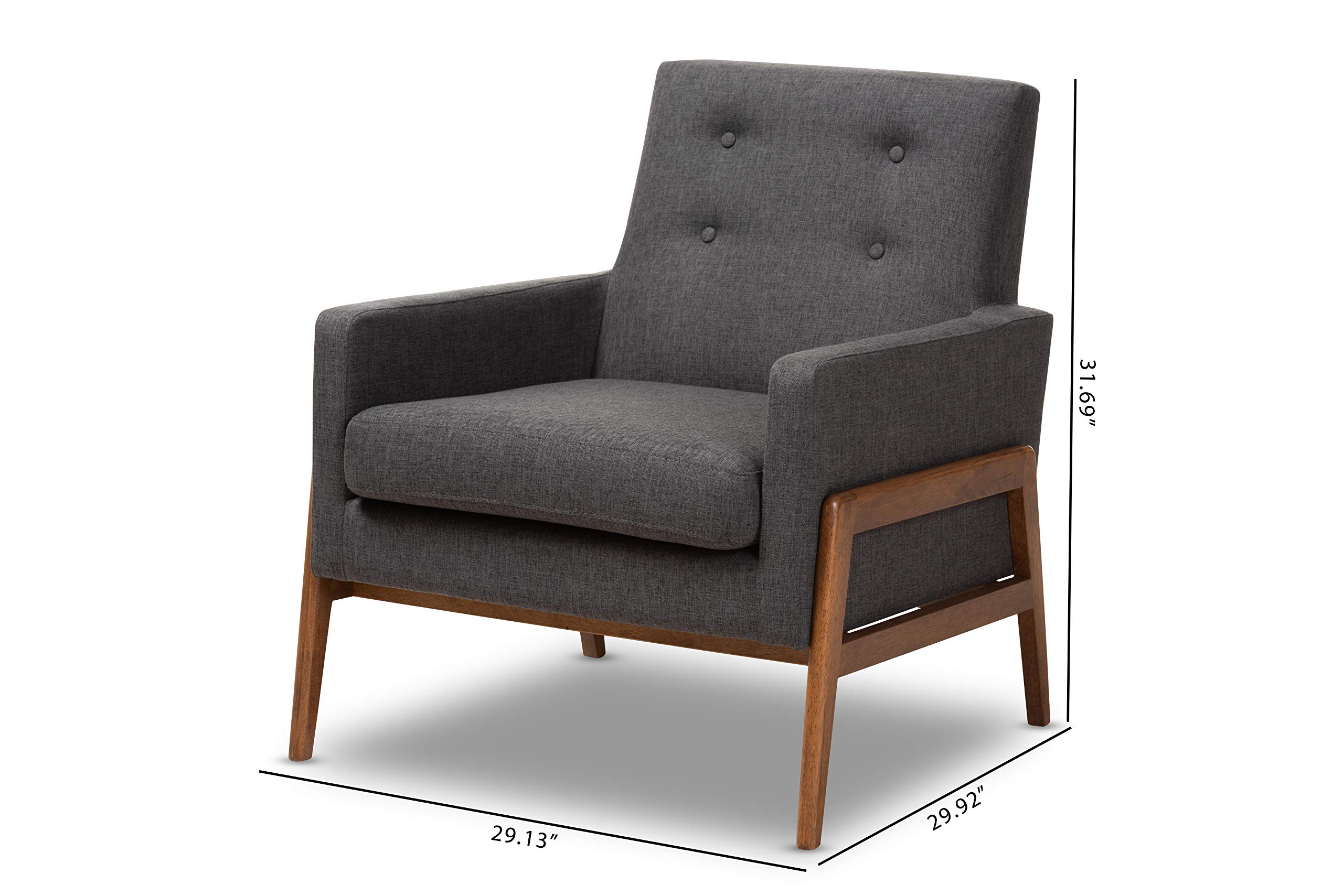 Baxton Studio Modern Office Chair - Ergonomic Desk Chair with Adjustable Height, Dark Grey - Perfect for Home Office, Gaming, and Workspace