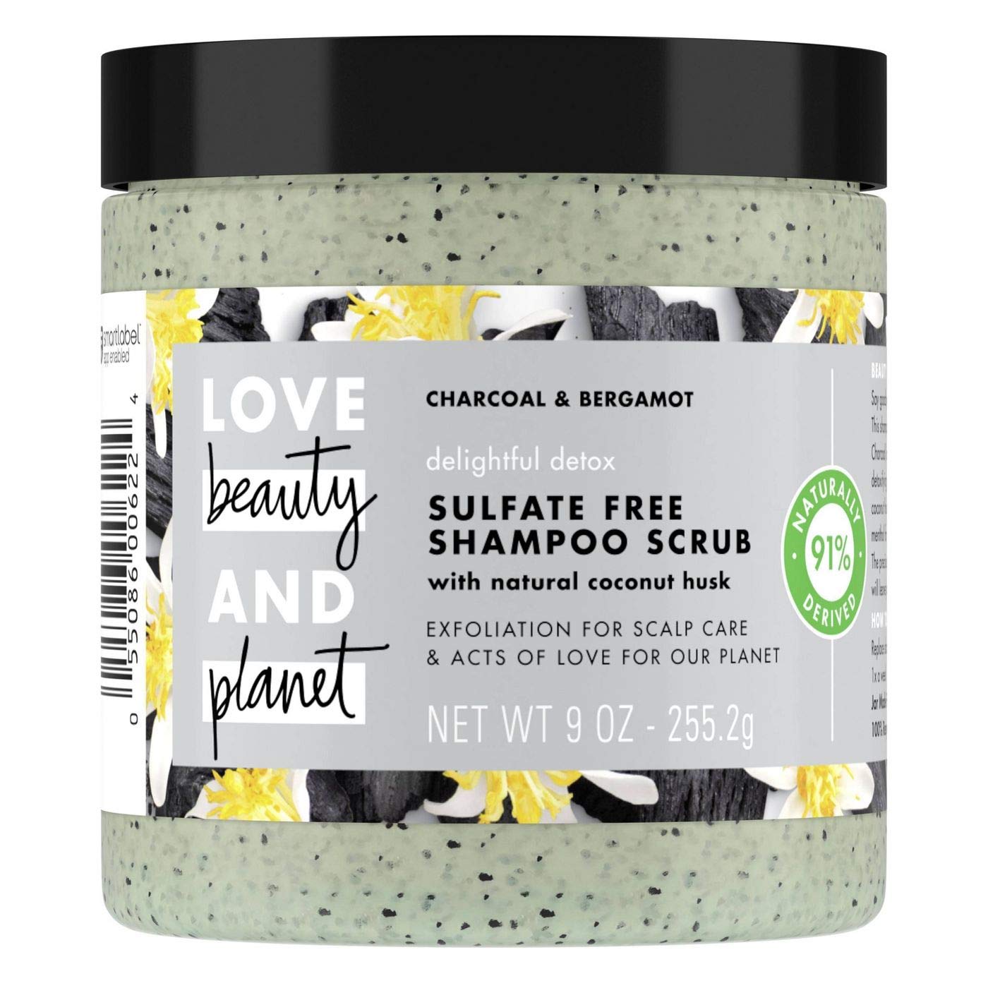 Love Beauty and Planet Delightful Detox Charcoal Shampoo Scrub - 8oz, Deep Cleansing & Purifying for Oily Hair, Sulfate-Free & Vegan, Pack of 1 | Perfect for Daily Hair Care & Scalp Refresh