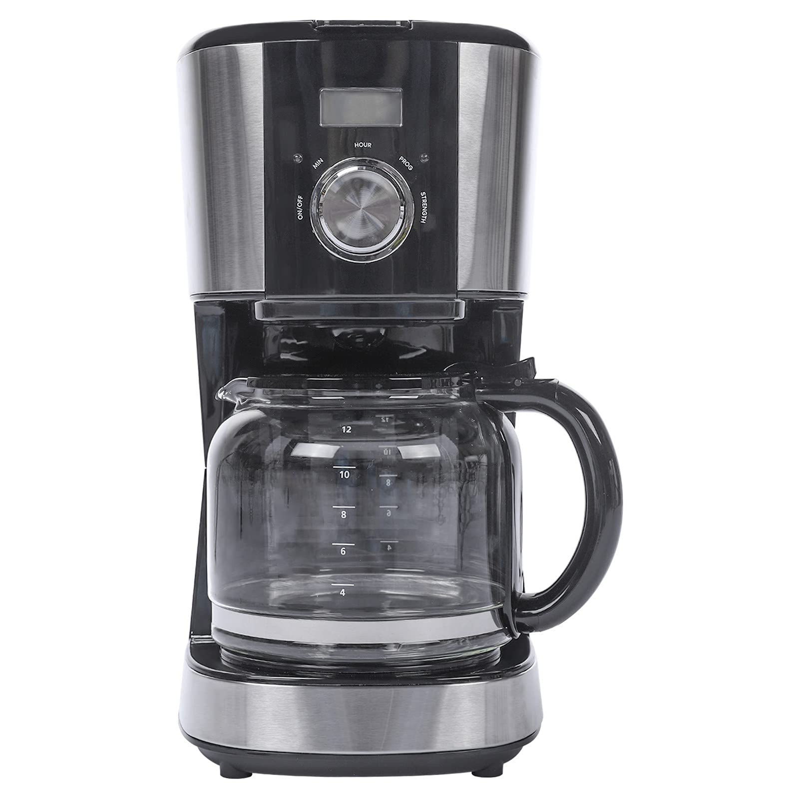 12-Cup Drip Coffee Maker with Reusable Filter - Electric Coffee Pot Machine for Home & Office - Black, One Size - Perfect for Morning Brews & Entertaining Guests