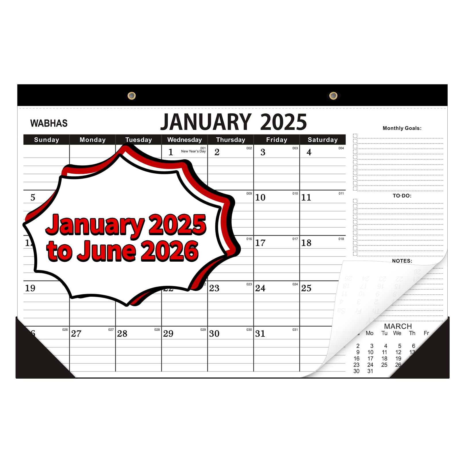 2025-2026 18-Month Desk Calendar (January 2025 - June 2026) | 12x17 Inch Academic & Office Planner | Perfect for School, Work, and Home Organization