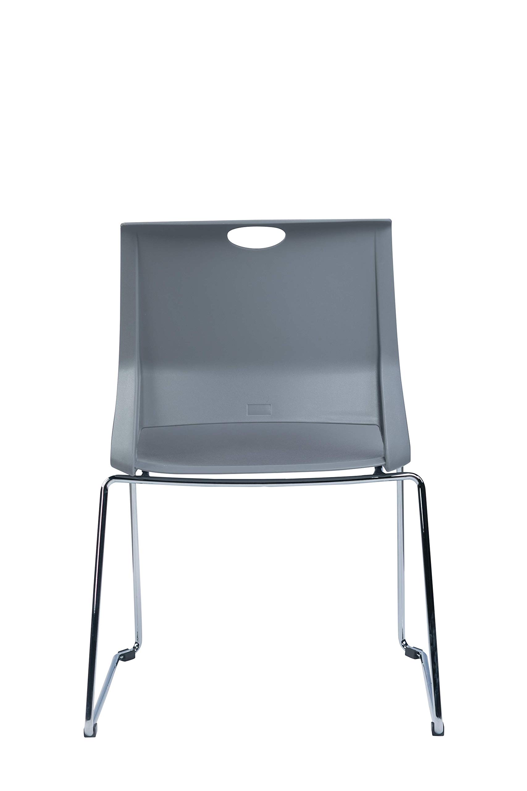 Modern Gray Stackable Chairs for Waiting Room - Set of 4, Space-Saving Office Furniture, Perfect for Reception Areas, Lobbies, and Conference Rooms