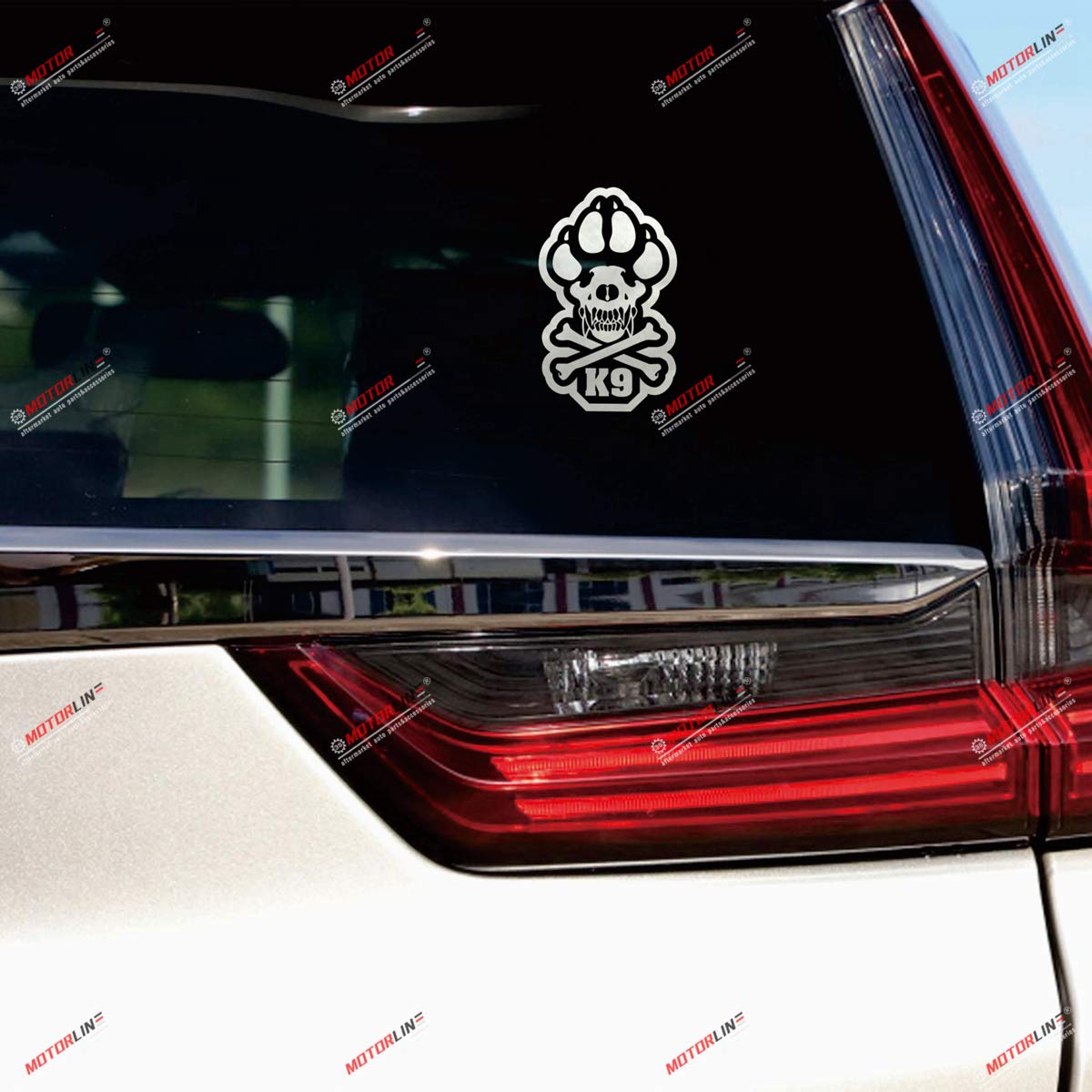 K-9 Unit Vinyl Decal Sticker - 4 Inch Silver Police Dog Paw & Bone Design - Die-Cut No Background for Cars, Laptops, Phones - Perfect for Police Supporters, First Responders & K9 Enthusiasts