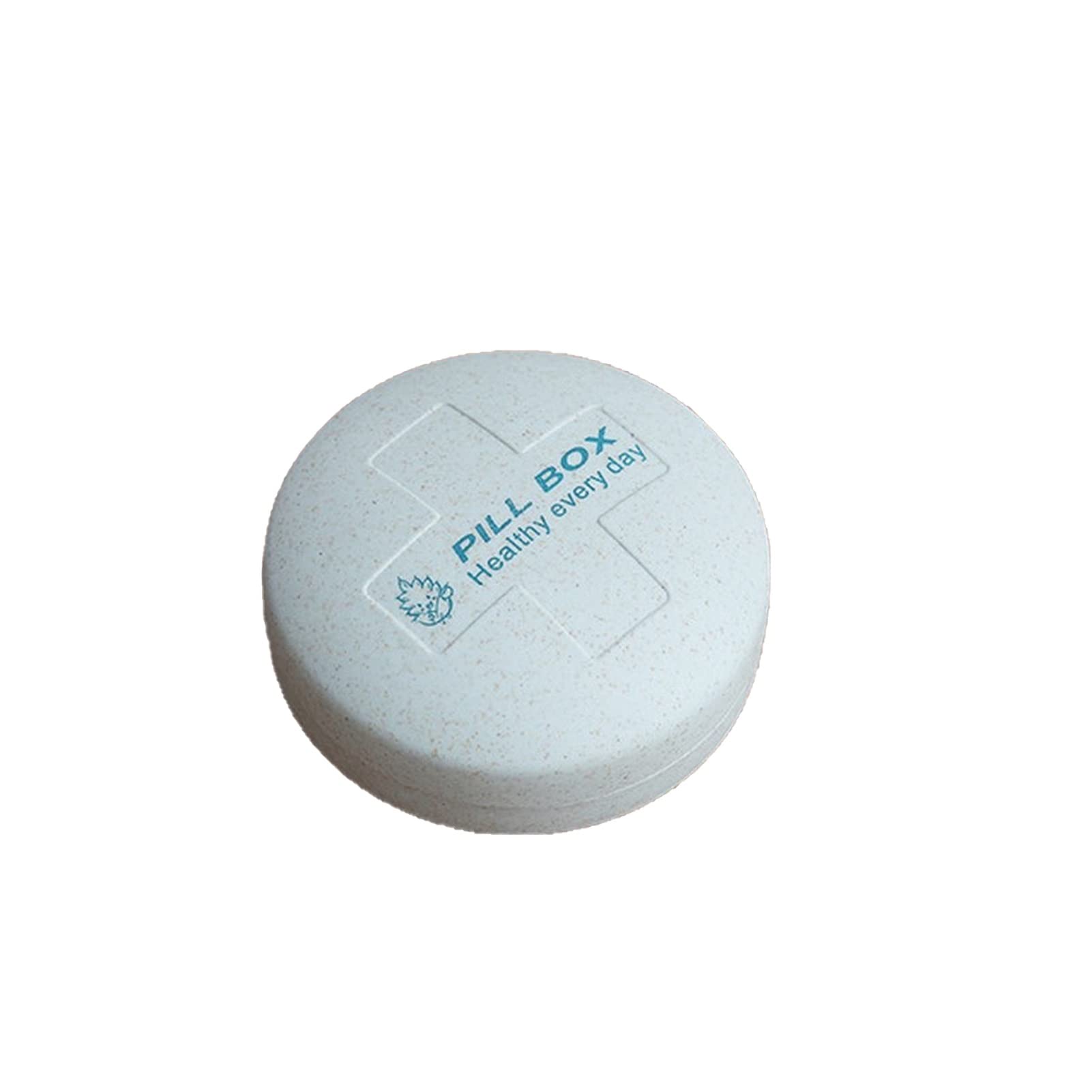 Portable 5-Compartment Circular Pill Organizer - Travel & Home Medicine Case, Mini Pill Box for Pills & Drugs, Fashionable Secret Stash Container (Blue) - Perfect for Daily Medication, Travel, and Discreet Storage