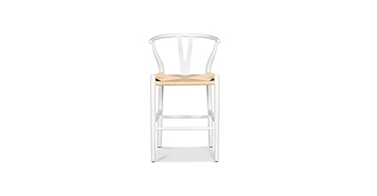 Modern Weave Counter Stool - Stylish Bar Stool for Kitchen Island, Breakfast Nook & Home Decor - Comfortable Rattan Seat with Sturdy Metal Frame - Perfect for Dining, Entertaining & Small Spaces