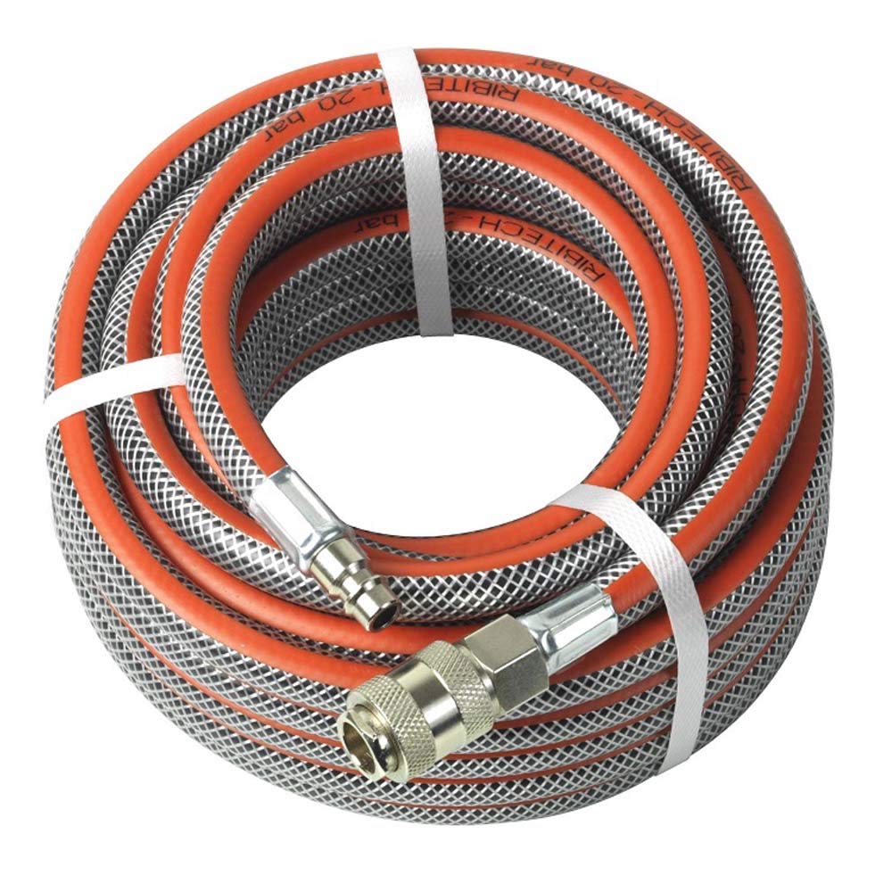 10M PVC Air Hose with Fittings - High Pressure Flexible Air Hose for Pneumatic Tools, Inflators, Compressors - Ideal for Workshops, Garages, and DIY Projects