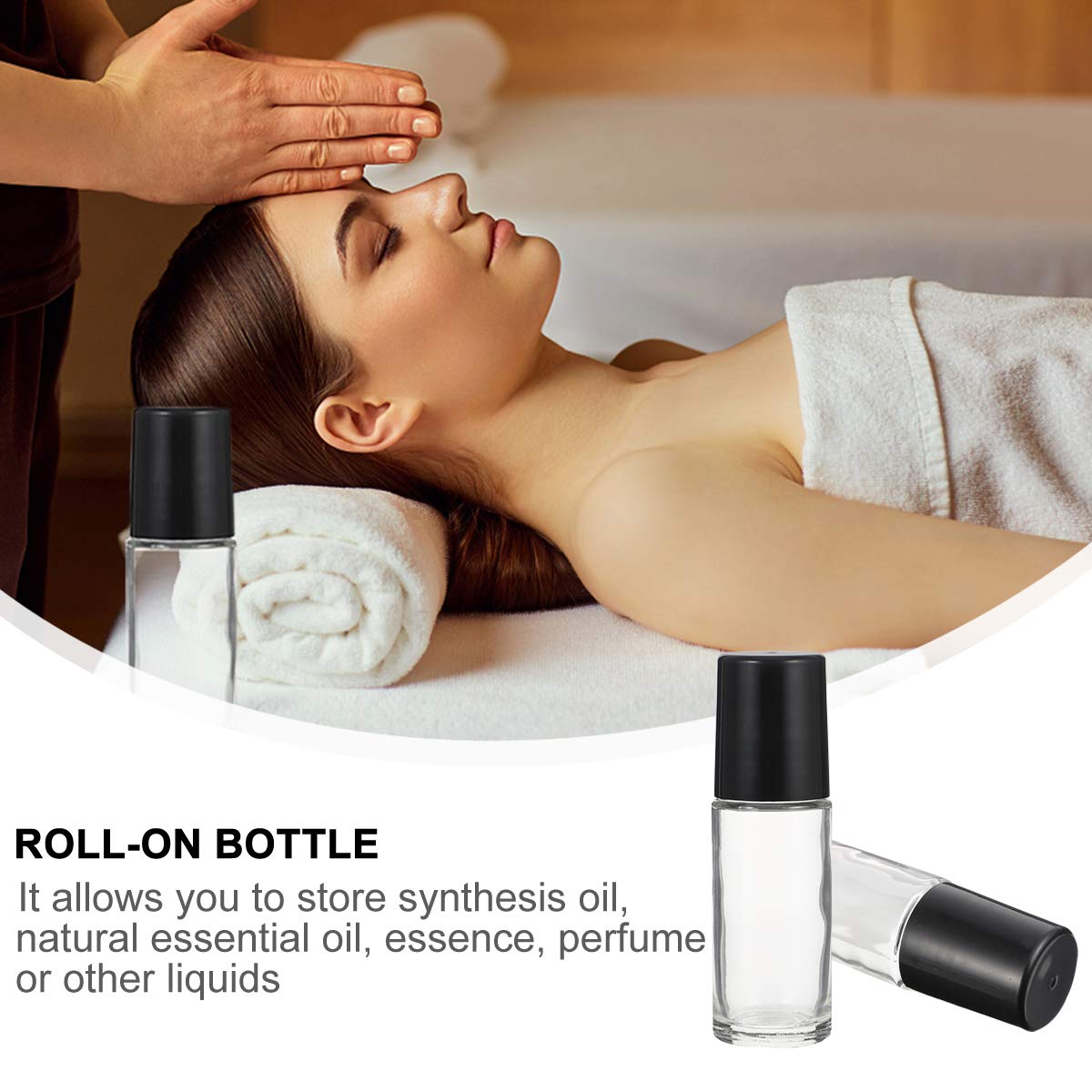 JJLFresheners 2-Pack 30ML Black & Clear Glass Essential Oil Roller Bottles - Refillable Roll-On Containers for Aromatherapy, DIY Blends, Perfumes & Travel Size Skincare - No Funnel Included
