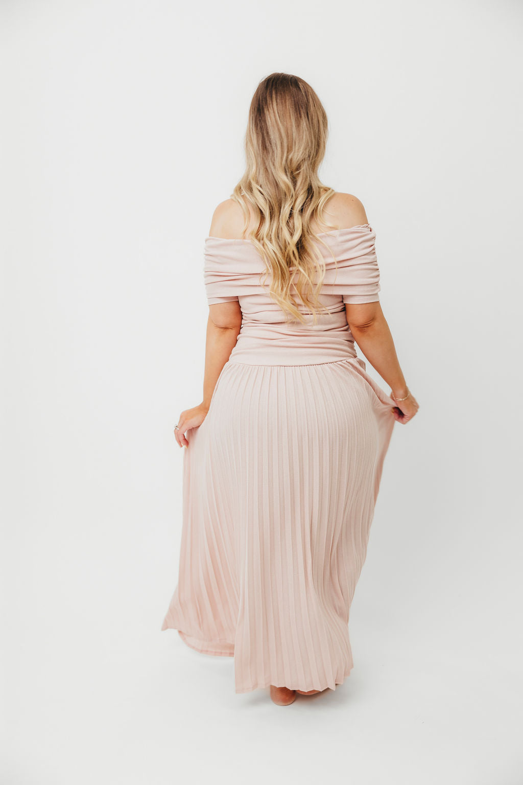 Lennox Maxi Dress for Women - Elegant Dusty Pink Flowy Long Dress for Summer, Beach, Wedding & Special Occasions