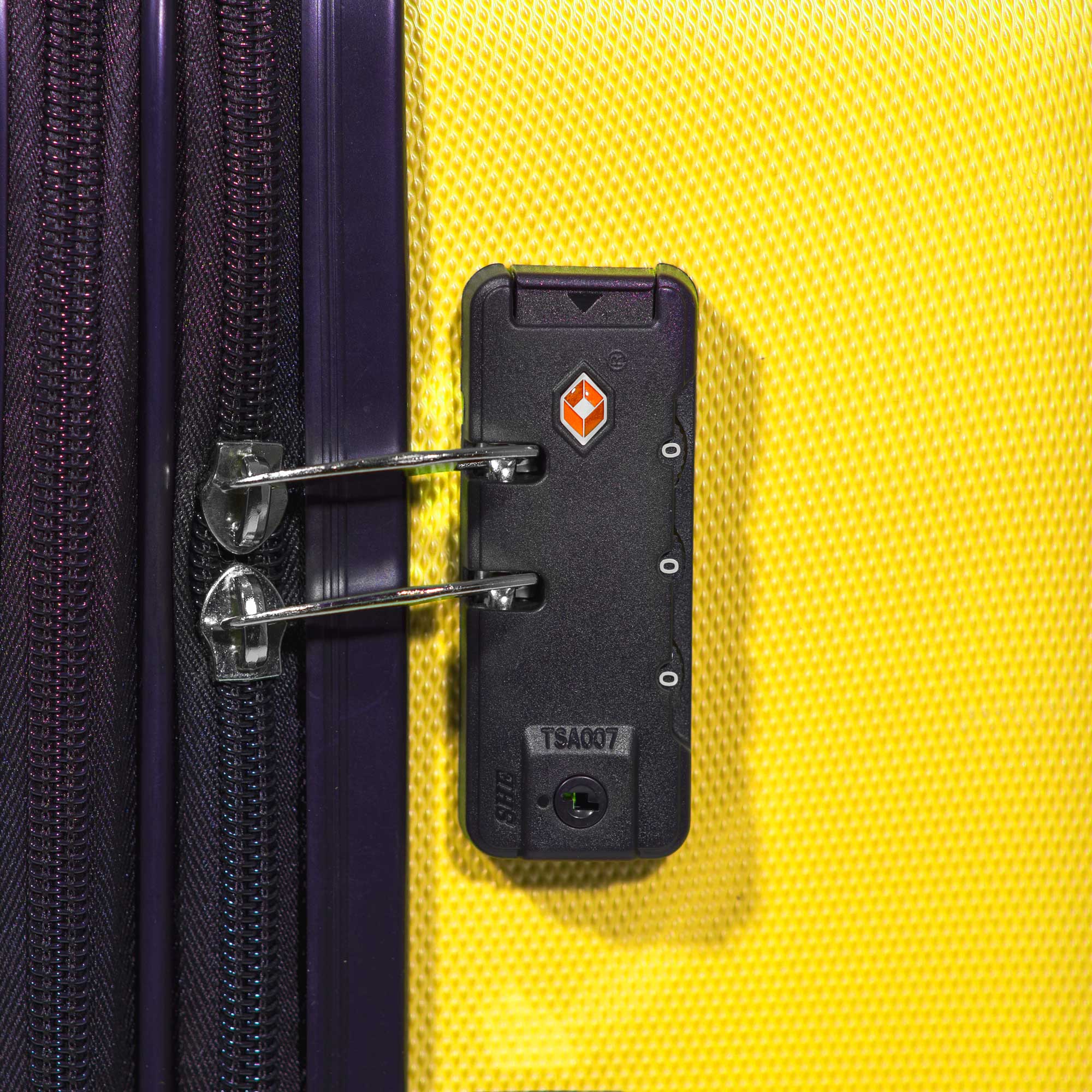 3 Piece Lightweight ABS Luggage Set with TSA Lock - Yellow (DL124) - Perfect for Travel, Business Trips & Vacations