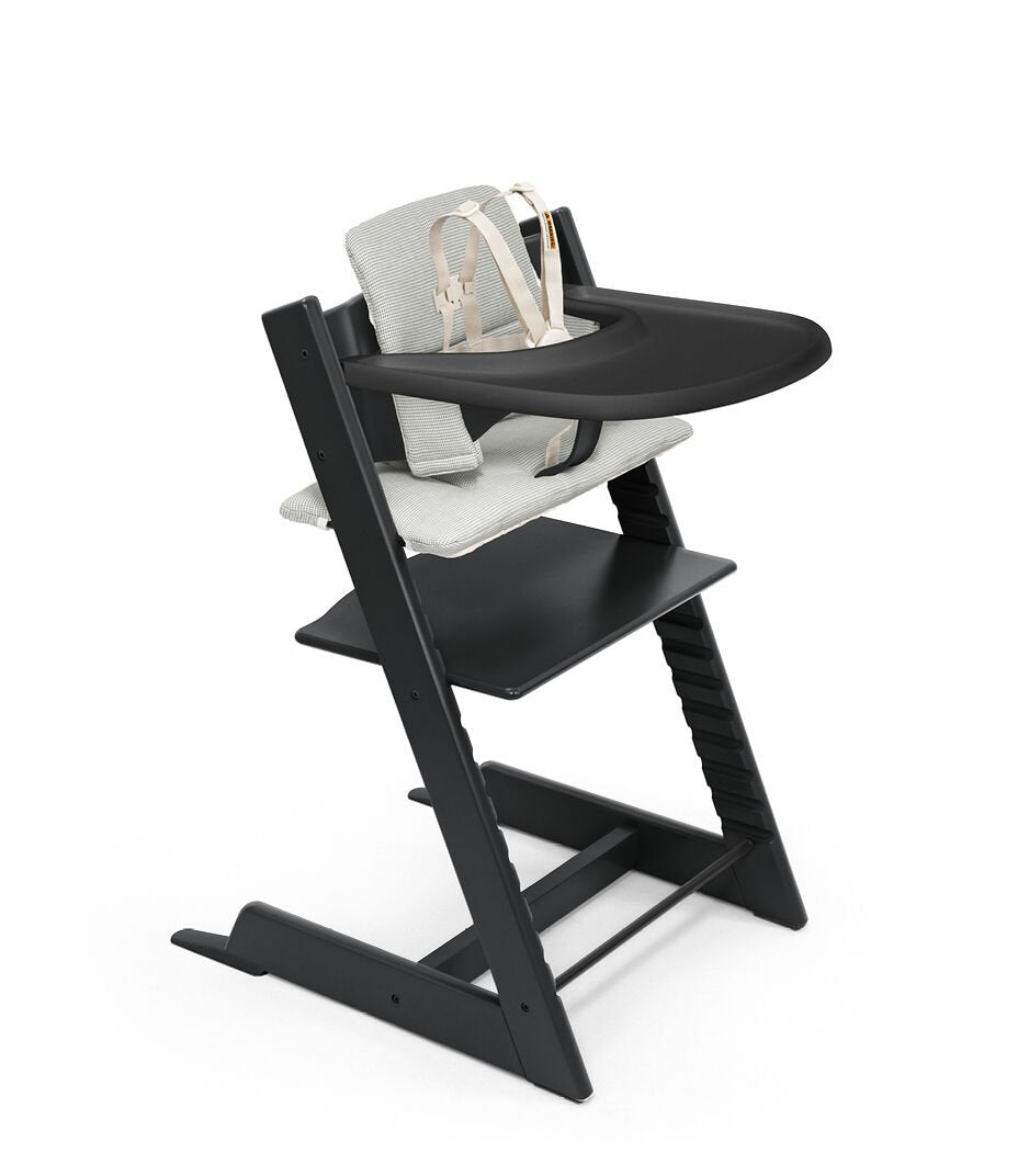 Stokke Tripp Trapp Adjustable High Chair with Baby Cushion & Newborn Set - Includes Removable Tray for Easy Feeding - Perfect for Infants to Toddlers at Home or Restaurant