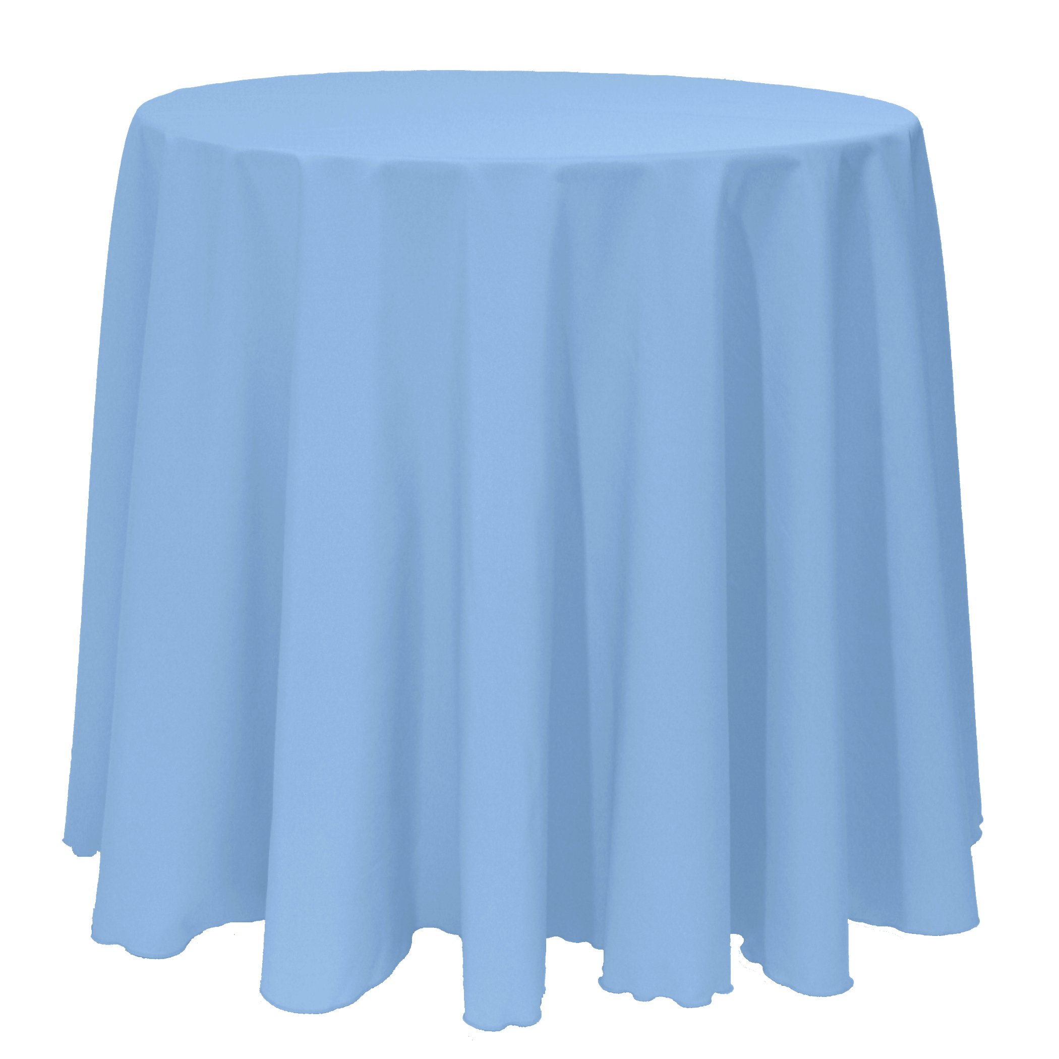 Premium 2-Pack 132-Inch Round Polyester Tablecloth - Wrinkle & Stain Resistant Light Baby Blue Linen-Like Fabric for Weddings, Banquets & Formal Dining Events
