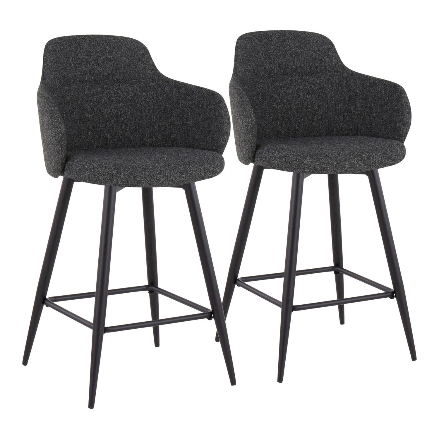 LumiSource Boyne Counter Stools - Set of 2 Kitchen Island Bar Stools, Counter Height Chairs for Kitchen Counter, Durable & Stylish Bar Stools for Home, Office, and Cafe Use