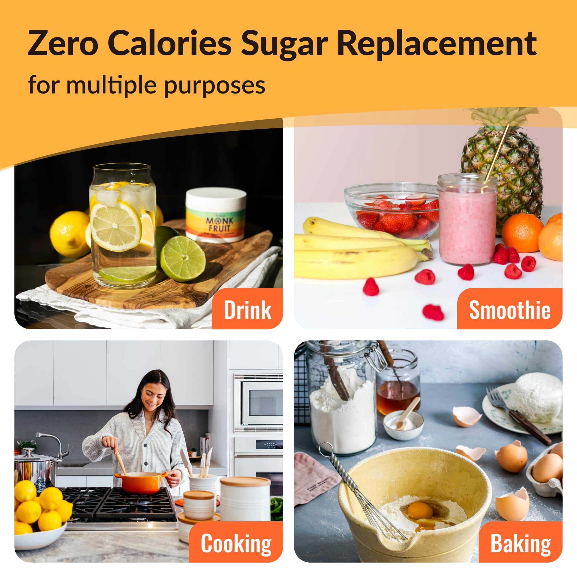 NAMANNA Pure Monk Fruit Sweetener - Zero Calorie, Zero Carb, Keto & Paleo Friendly, 50g (1000 Servings) - Natural Sugar Substitute for Coffee, Tea & Baking | 25% Mogroside V | Gluten-Free & Non-GMO