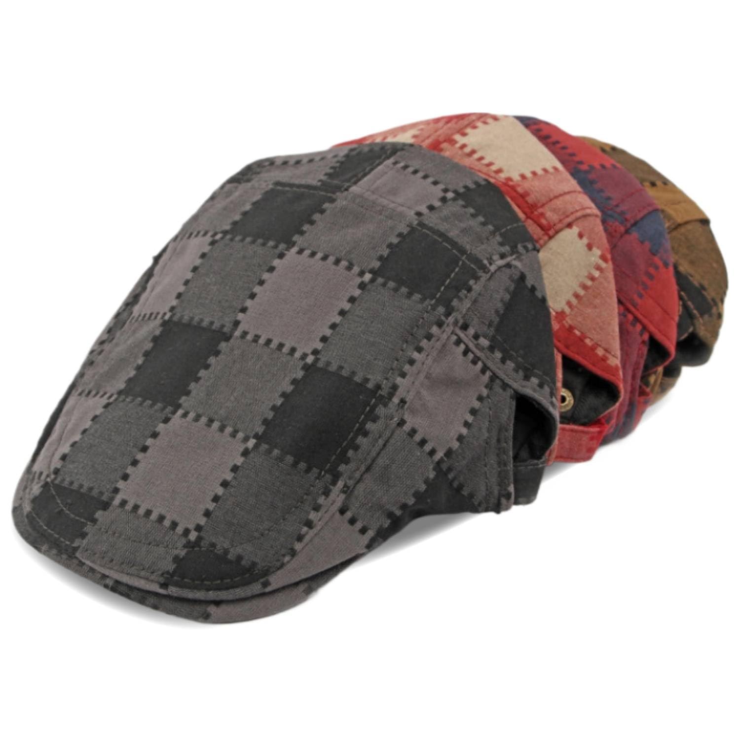 **Men's Newsboy Cap - Ivy Cabbie Hunting Military Hat with Camouflage Design - Peaked Flat Driving Cap for Golf, Outdoor & Casual Wear**