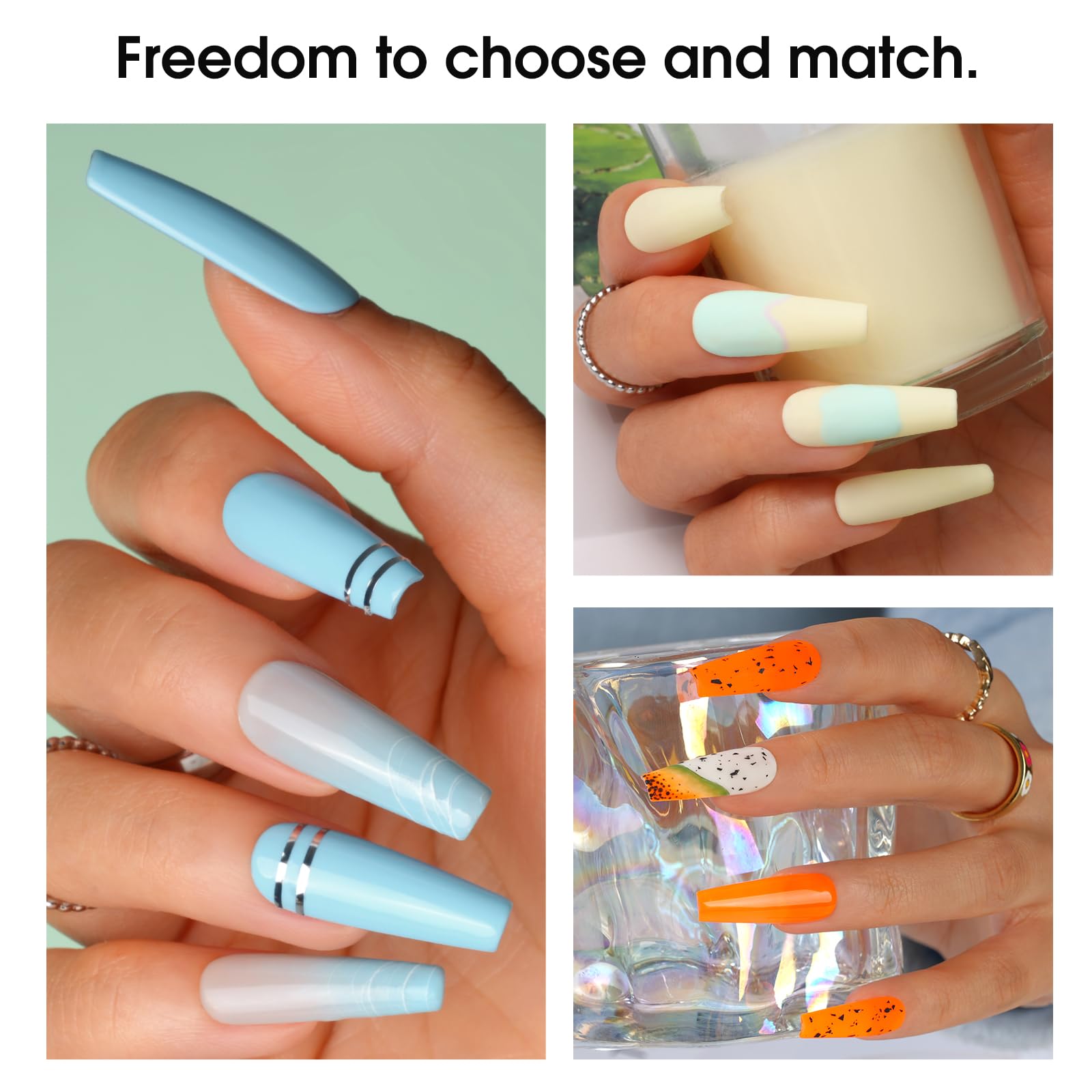 ROSALIND 60 PCS Gel Nail Polish Set with 5 Base & Top Coats - Soak Off UV/LED Nail Kit for Home & Salon Use | Matte & Glossy Finish | All-Season Nail Art Gift Set for Women