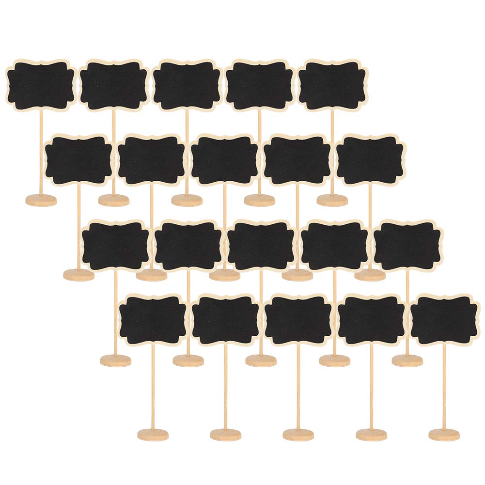 20pcs Wooden Chalkboard Signs with Stand - Vertical Blackboard Labels for Garden, Plants, Wedding Table Numbers - Perfect for Home Decor, DIY Projects & Event Planning